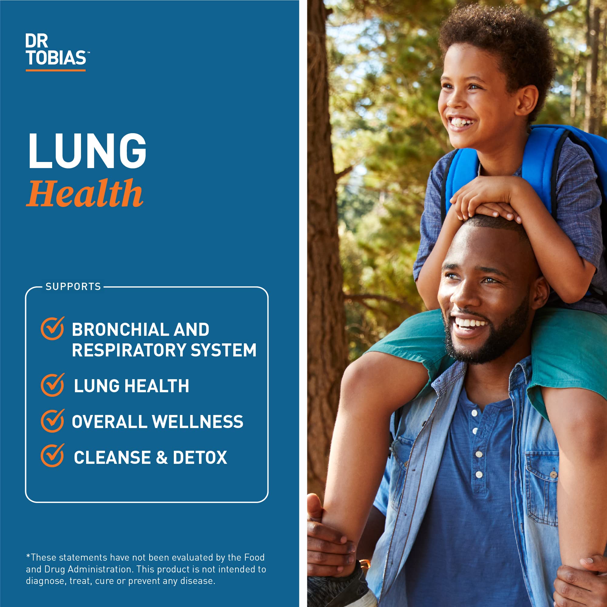 Dr. Tobias Lung Health - Lung Support Supplement with Vitamin C, Butterbur, Quercetin & Bromelain | Lung Cleanse & Detox Formula for Bronchial & Respiratory System Non-GMO (120 Capsules, 120 Servings)