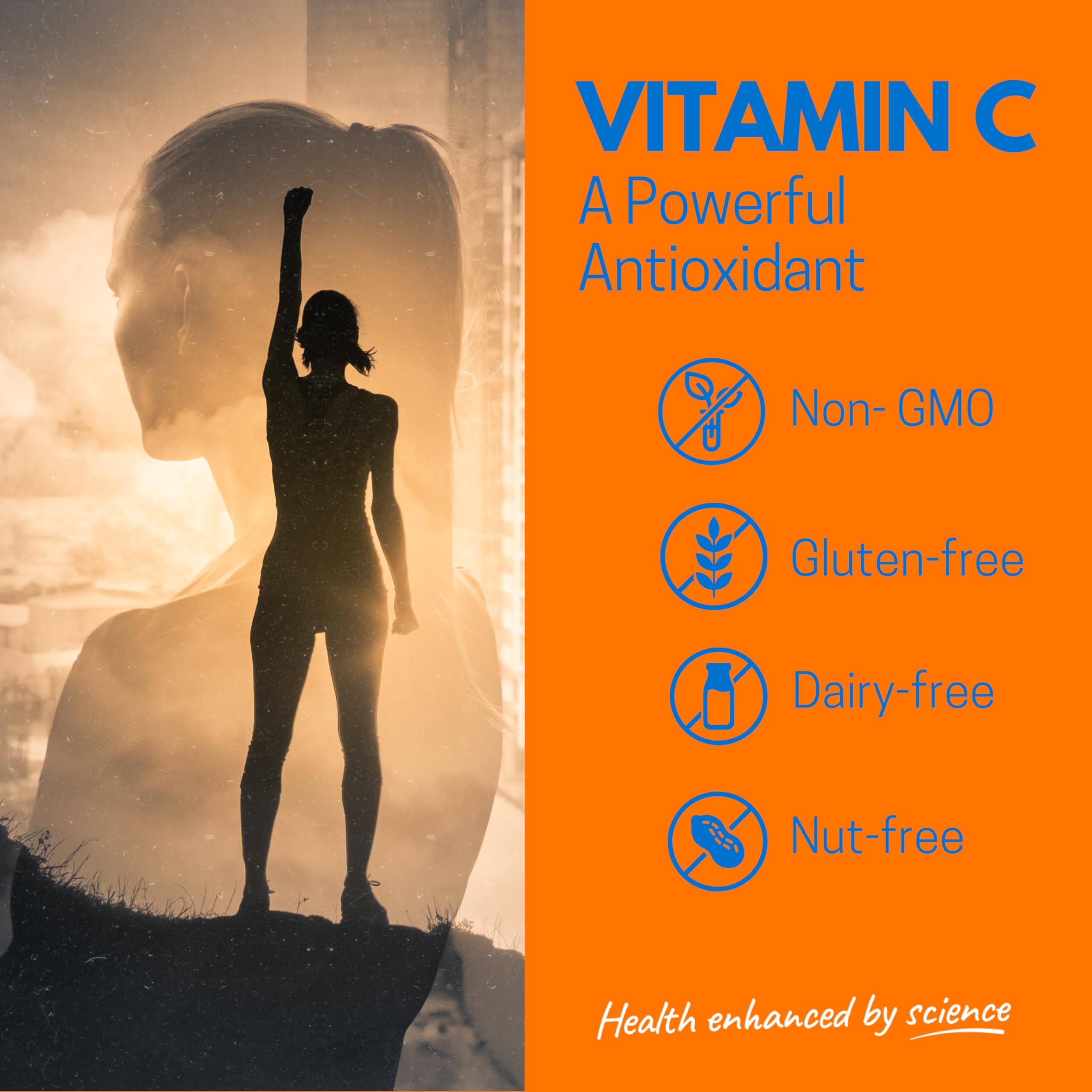 Effervescent Vitamin C Tablets, 20 Orange Flavoured Tablets, High Strength, Immune Support, Essential for Normal Collagen Formation, Vegan, Made by Northumbria Health