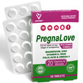 PregnaLove Original Pregnancy Support Vitamins Tablets - Conception & Fertility Prenatal Care for Women, Supplement with Added Omega-3, Zinc, Vitamin D & Iron