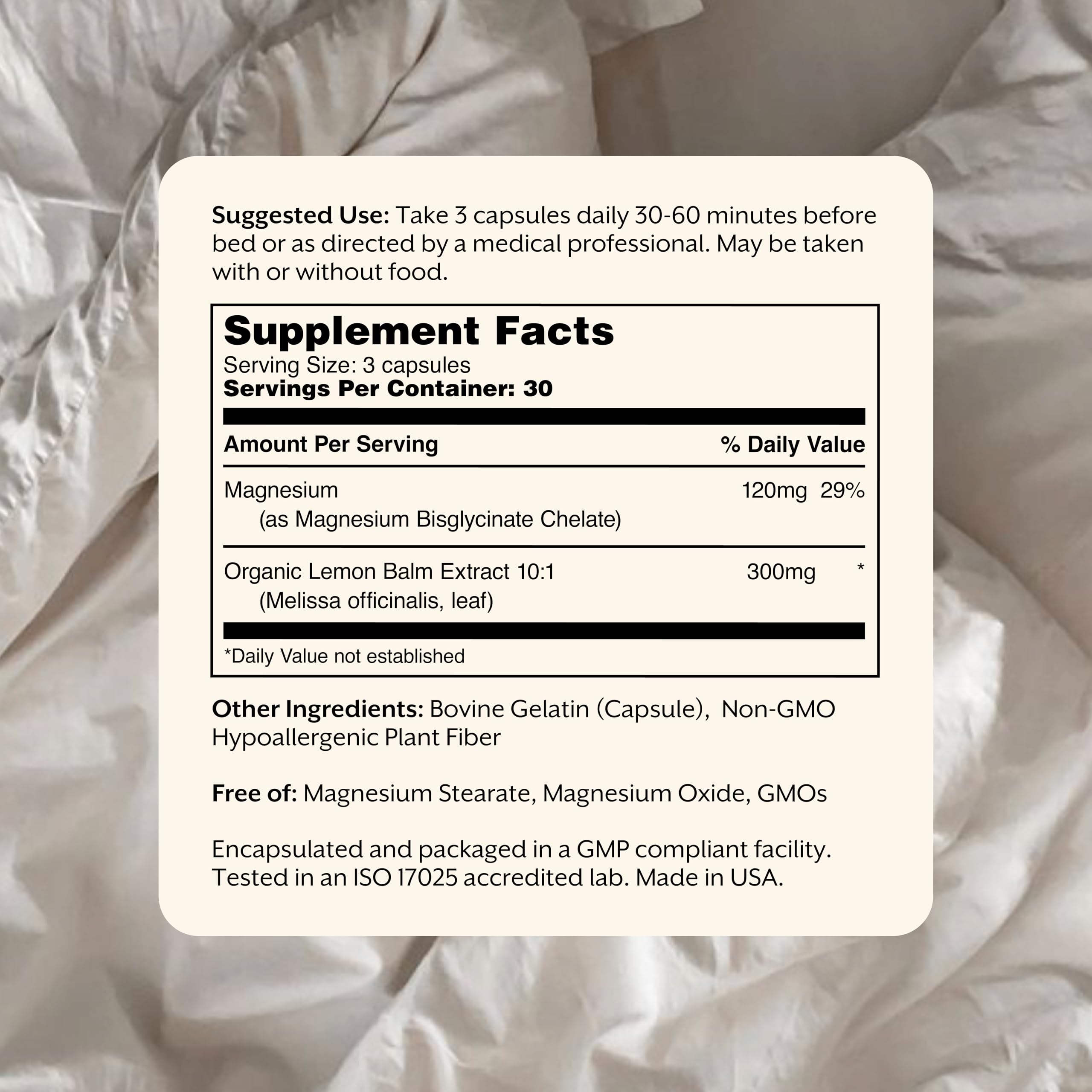 Promix Nutrition Relax | Sleep + Muscle Recovery | Magnesium Bisglycinate Chelate + Organic Lemon Balm Extract - 90 Count Capsule