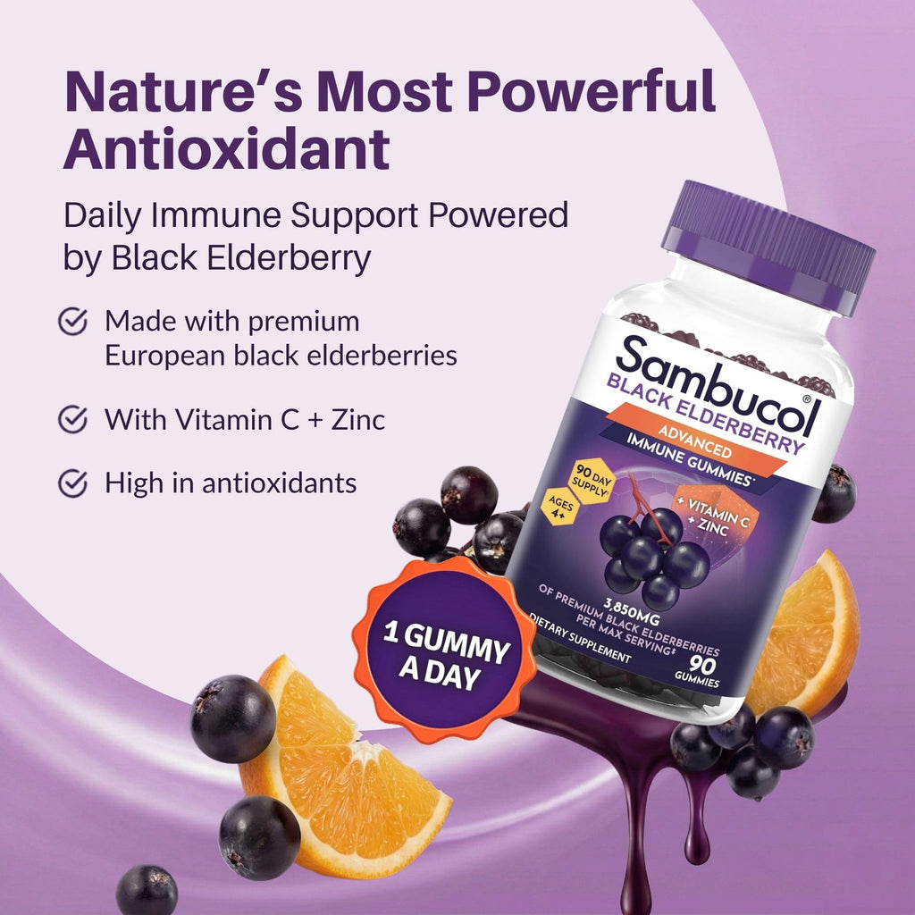 Sambucol Elderberry Gummies - Immune Support Supplement - 90 Count