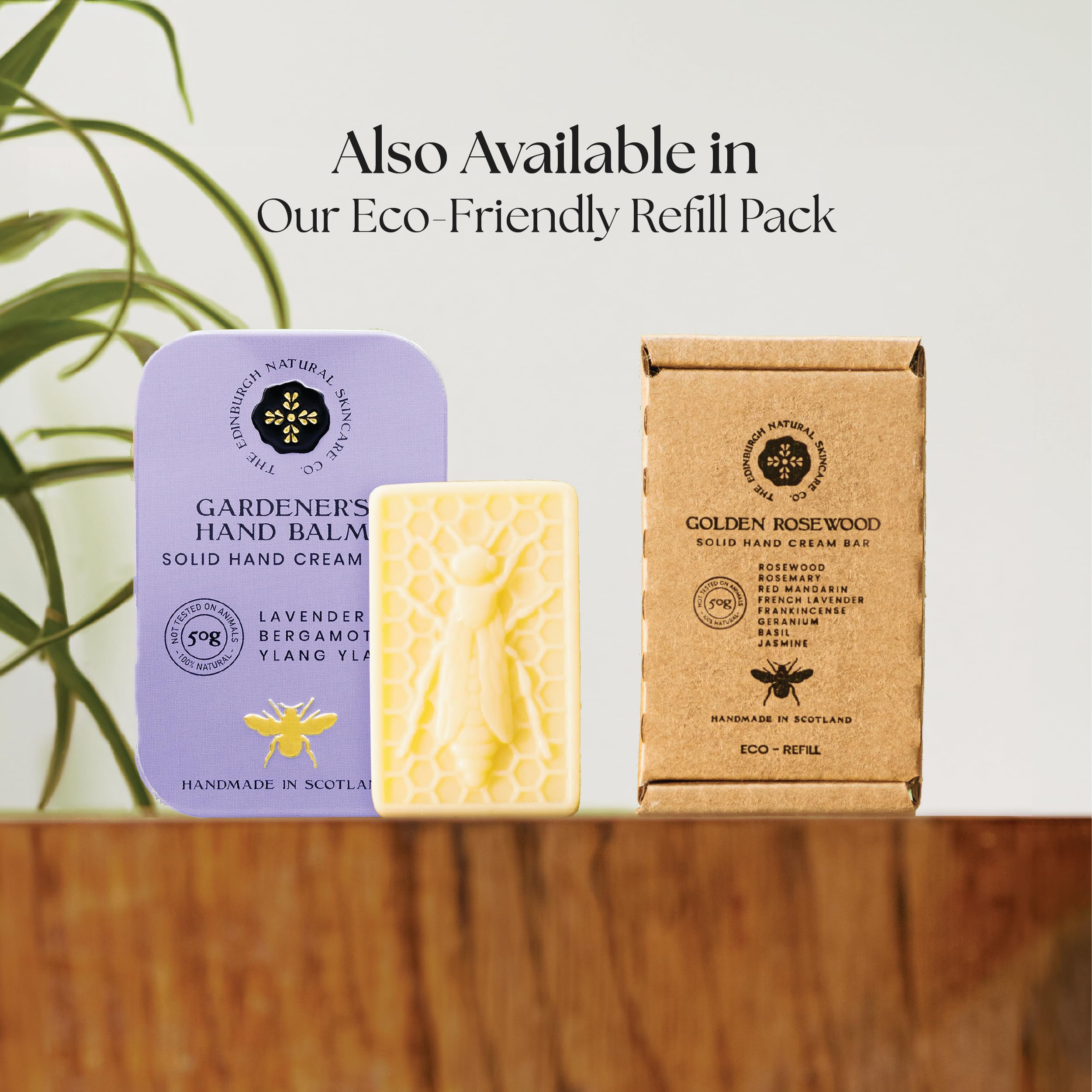 Moisturising Solid Hand Cream Bars | For Dry & Sensitive Hands | Gardeners & Queen Bee Scent | Natural Hand Cream | No Sticky Residue | Luxury Gift | Cruelty Free | Edinburgh Skincare Company