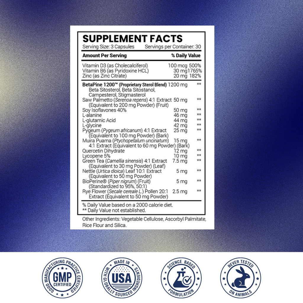 Research Verified Prosta Relief - Saw Palmetto and Bioperine - Prostate Health, Bladder & Urinary Health, Drive and Performance - Pure Natural, 90 Capsules (Pack of 1)