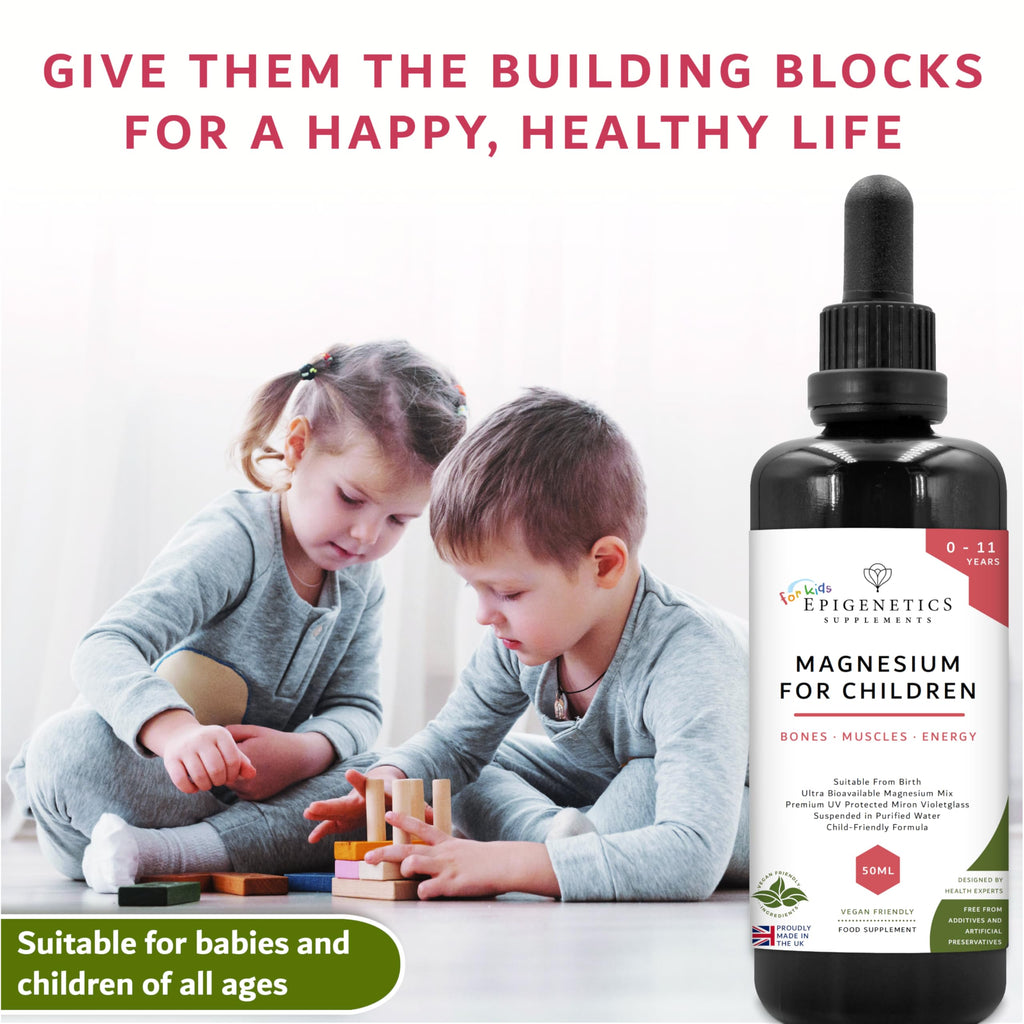 Magnesium for Children 50ml | from Birth Magnesium Mix Supplement 0-11 Years | Newborns Baby Kids Sugar Free UK Made Vegan Mini Liquid | 5 Drops Daily