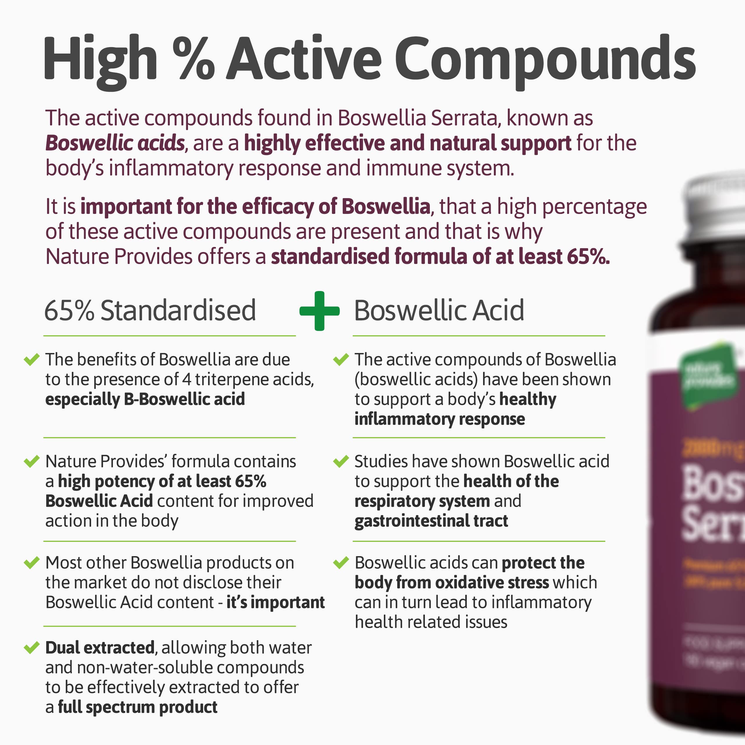 High Strength Boswellia Serrata Capsules 5:1 Extract 2500mg - 65% Standardised Boswellic Acid, Indian Frankincense, 240 Vegan Capsules - 4 Months Supply - Anti Inflammatory Joint Care - UK Made