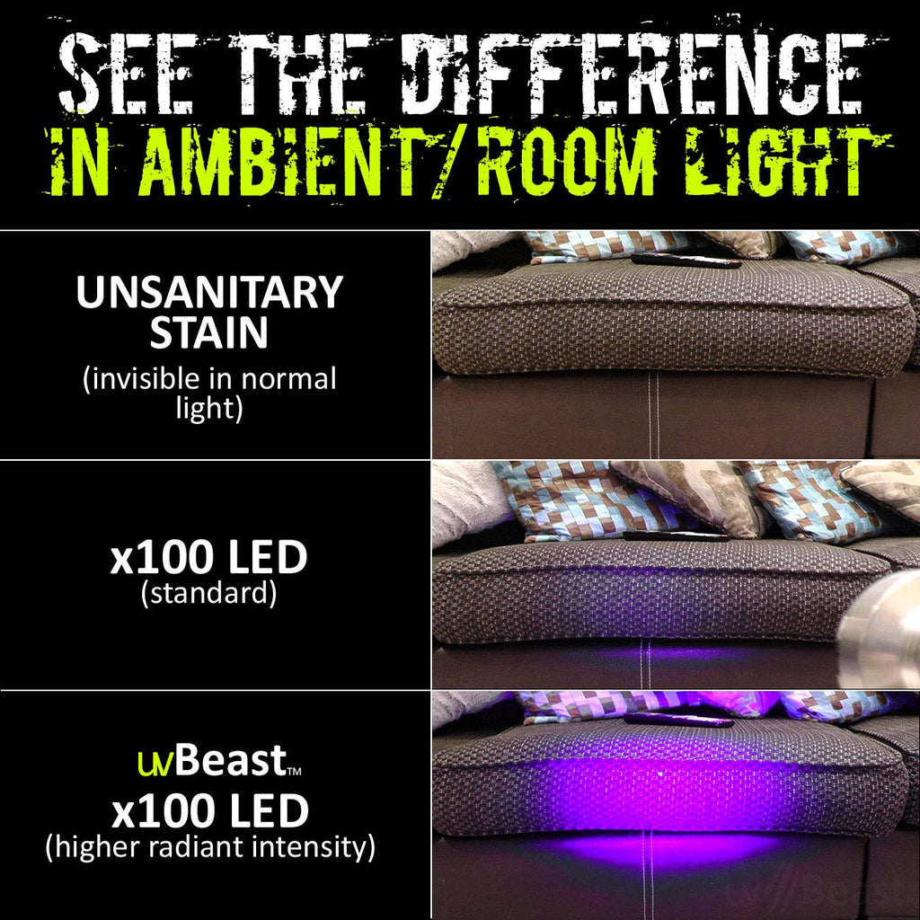 uvBeast V1 385-395nm Black Light UV Flashlight, High Power, 100 LED