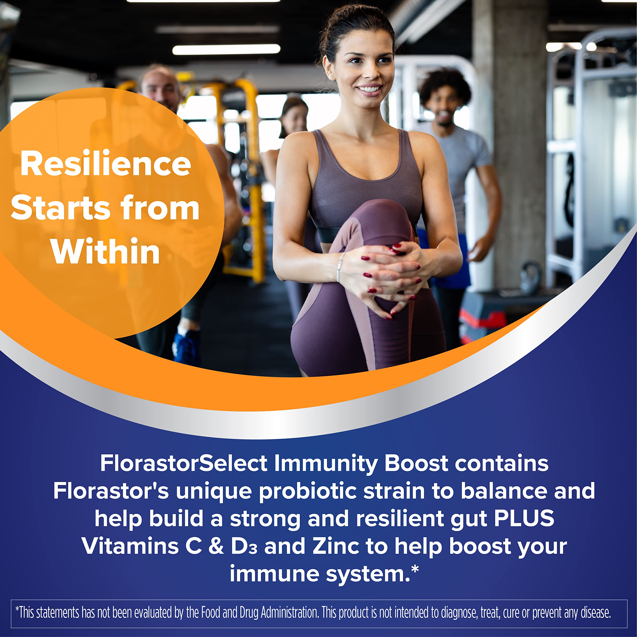 Florastor Advanced Immunity Boost Daily Probiotic & Immune Support Supplement for Women and Men, Saccharomyces Boulardii CNCM I-745 Plus Zinc, Vitamin C & D3 (30 Capsules)