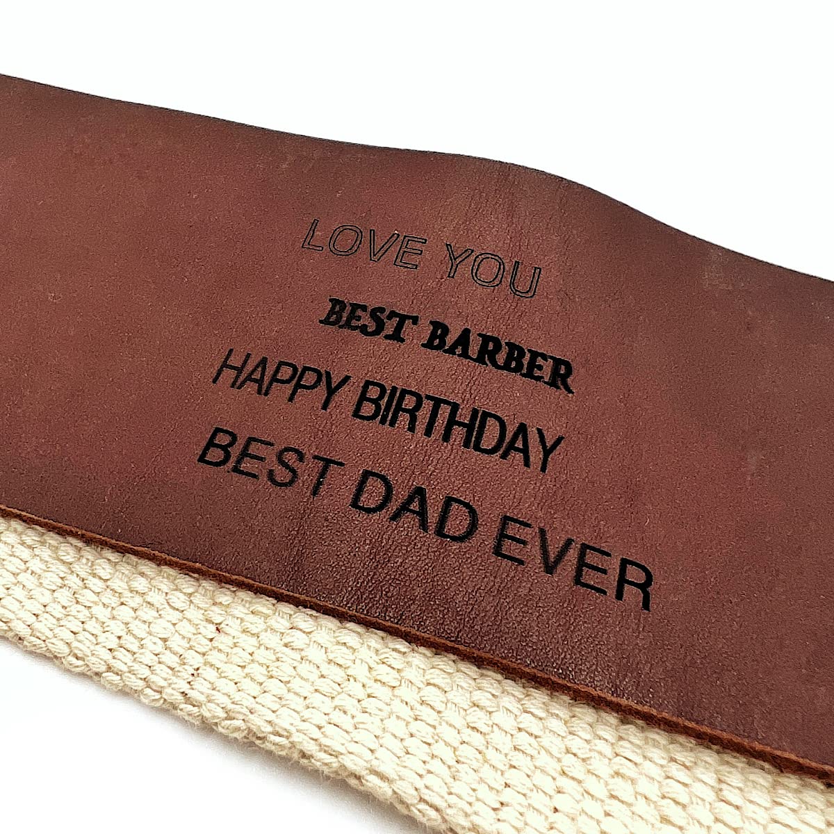Razor Strop - Barber's Latigo Leather Straight Razor Strop. Dual Strap that will be a Great Addition for Any Straight Razor. PREMIUM LEATHER Strop for Sharpening. (Black Personalized)