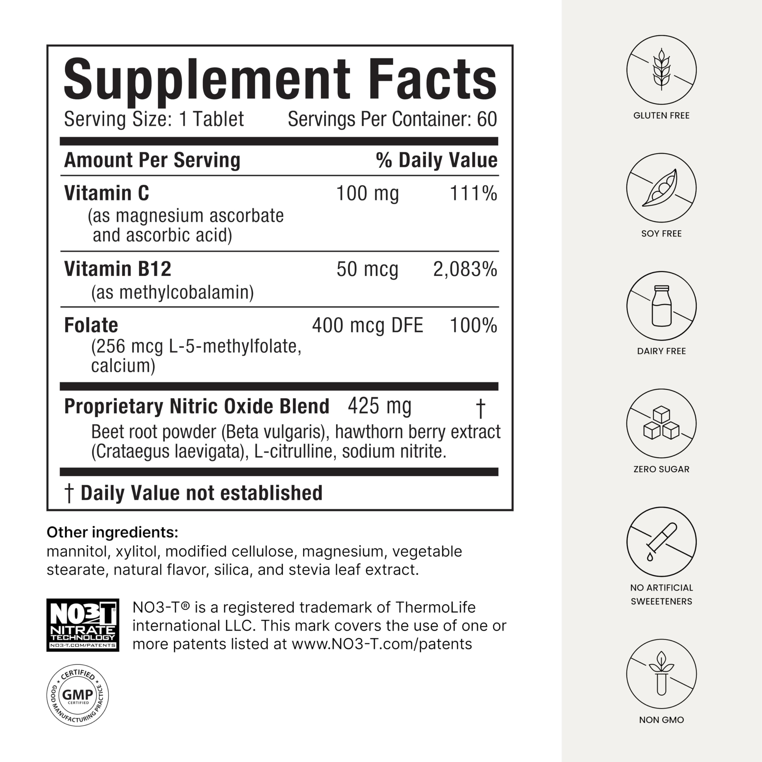 HumanN Neo40 Professional - Daily Heart & Circulation Support - Methylfolate, Beet Root Powder, Hawthorn Berry, L-citrulline - 60 Dissolvable Tablets