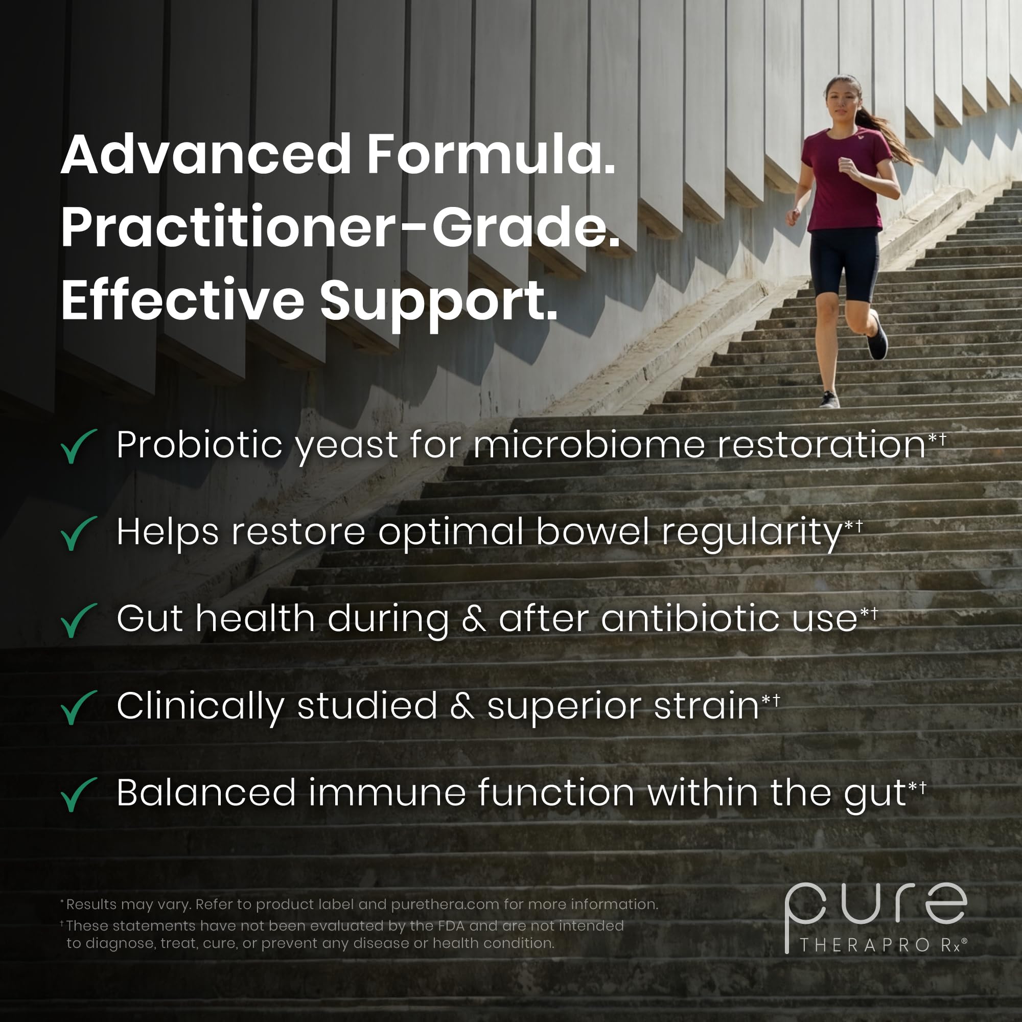 Pure Therapro Rx Saccharomyces Boulardii Probiotics 10 Billion CFU - Made in USA | No Fillers, Patented Strain: Lynside CNCM I-3799 Probiotics for Men and Women 240 Capsules