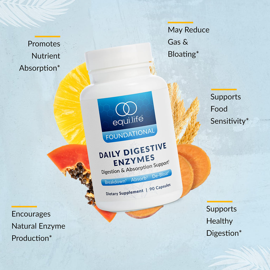 Equilife Daily Digestive Enzymes, Bromelain, Lactase & Lipase, 90 Capsules