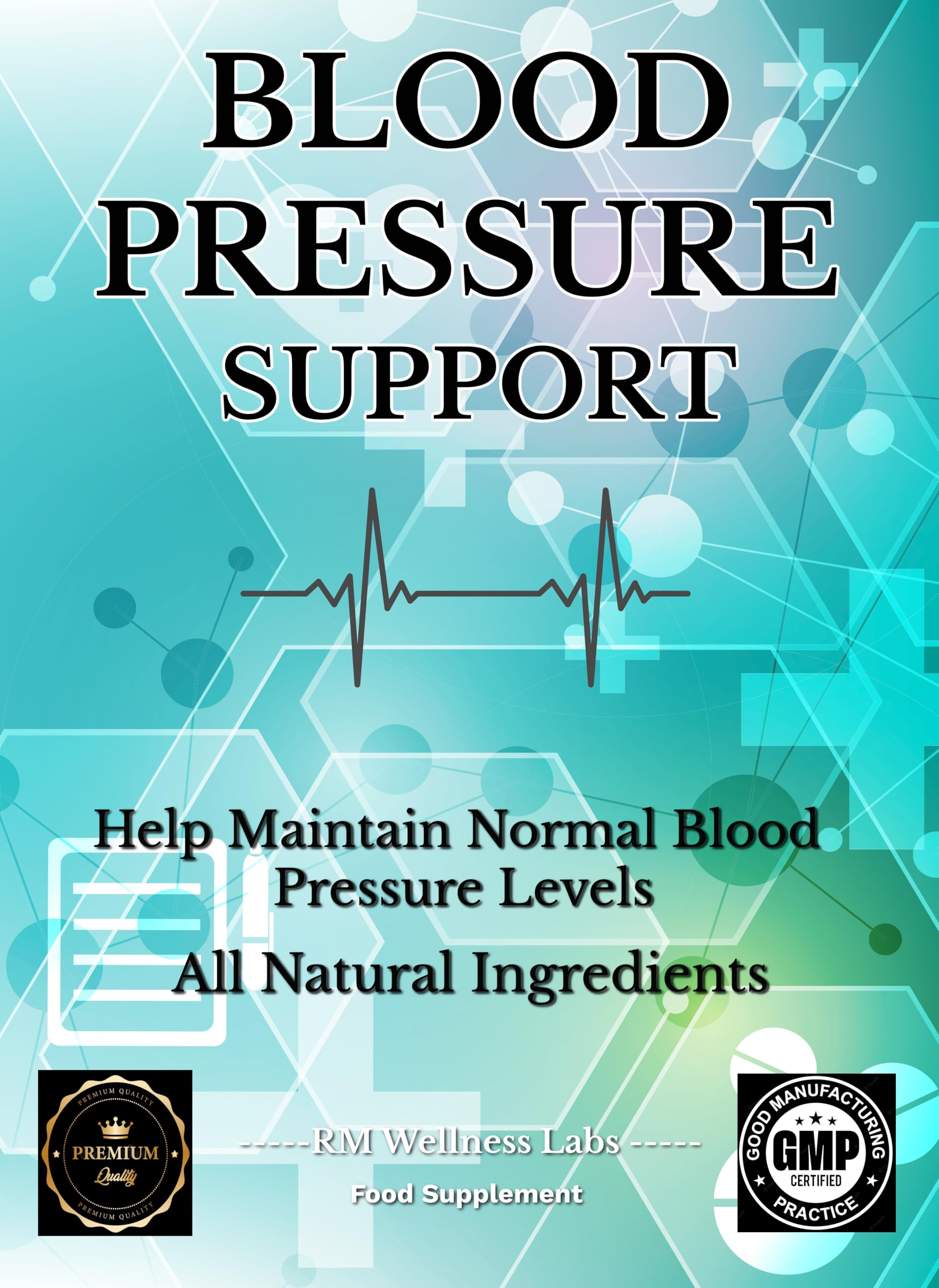 Blood Pressure Support - High Potency Natural Food Supplement Pills - 180 Day Supply