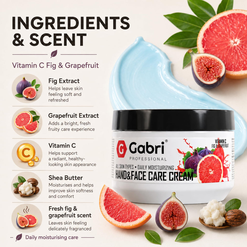 Gabri Hand & Face Care Cream 2in1 300ml | Instantly Boosts Moisture Levels, Creates a Protective Layer & Prevents Moisture Loss | Daily Moisturising for All Skin Types