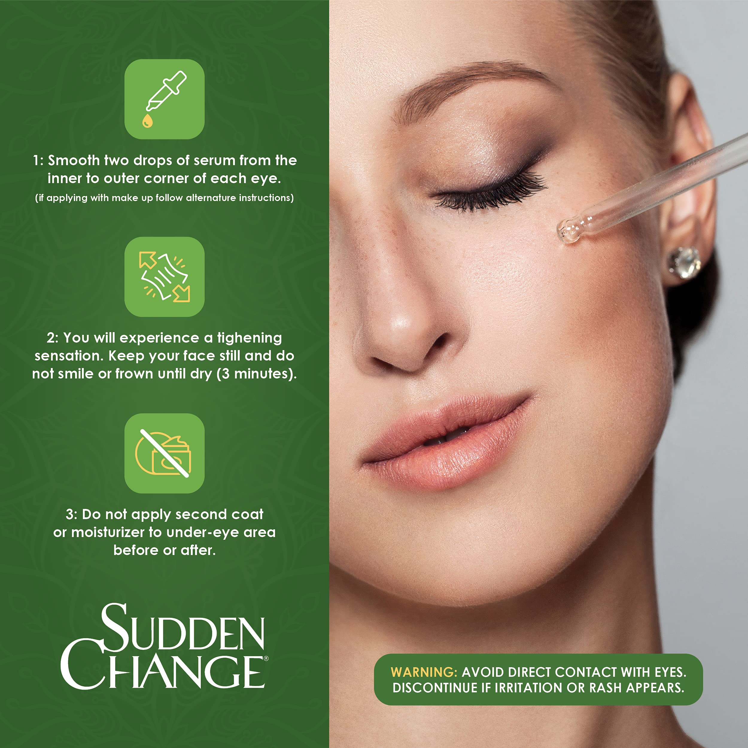 Sudden Change Instant Under-Eye Firming Serum – Fast-Acting Eye Tightening Serum for Under-Eye Bags, Puffiness, Lines & Wrinkles (0.23 oz, Pack of 3)