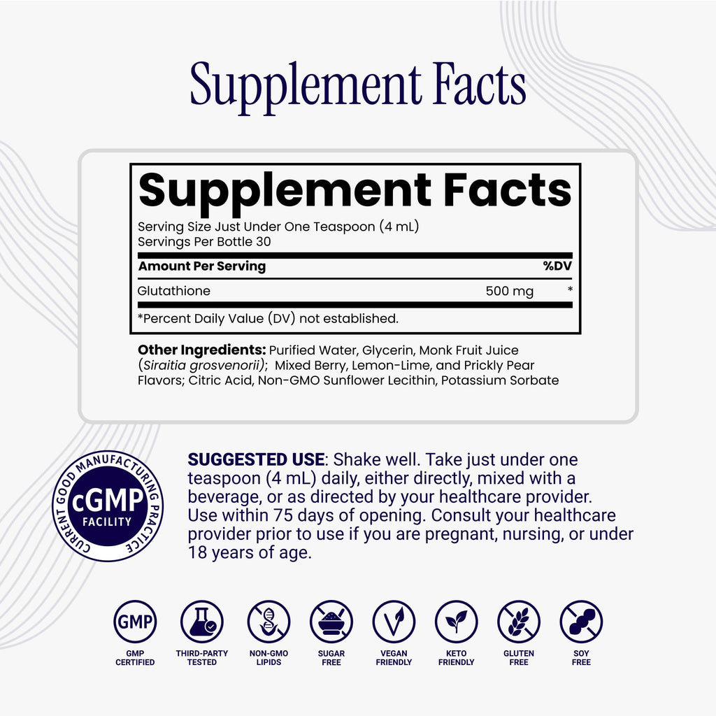 Rho Nutrition Liposomal Glutathione - Ultra High Absorption Liquid Glutathione Supplement - Supports Natural Detoxification, Immune System, Skin Health, Mental Clarity & Overall Well-Being