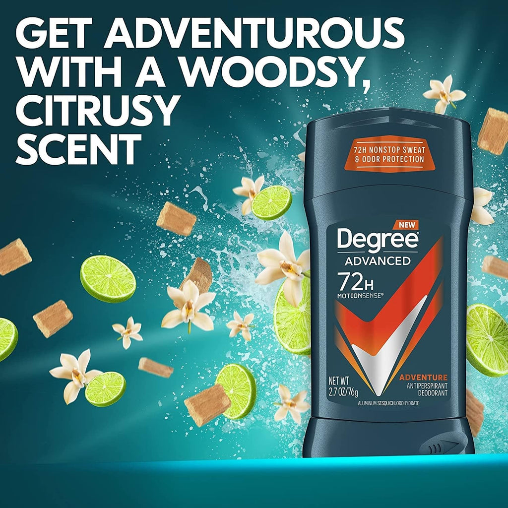 Degree Men Adventure Advanced Protection Antiperspirant Deodorant Stick, 2.7 oz (Pack of 11)