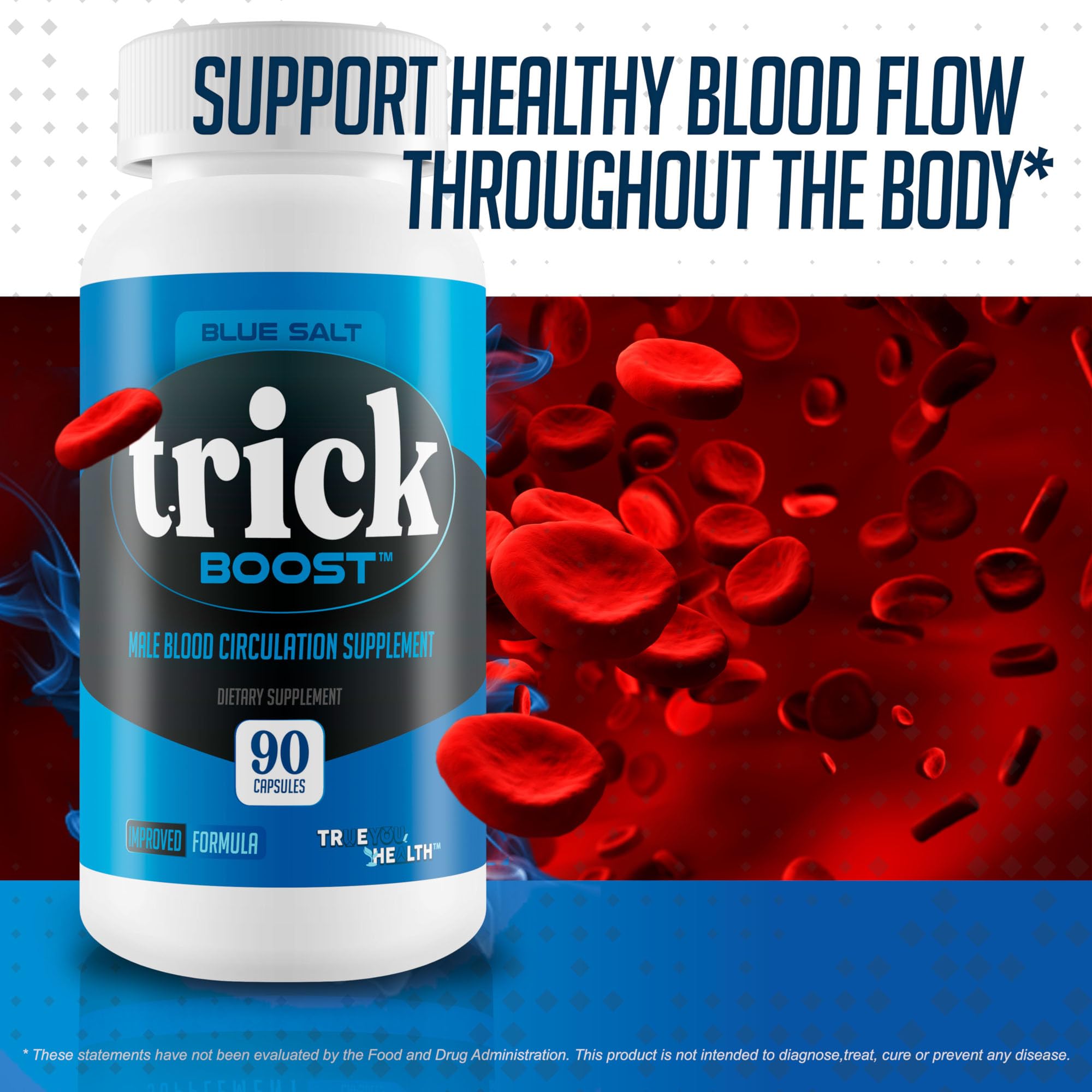 Blue Salt Trick Boost - Our Best Blood Flow Supplement - Poor Circulation Support - Better Blood Flow Care - Blood Circulation Titan Boost Dietary Supplement - Advanced Blood Flow 7 Simple Salt Trick