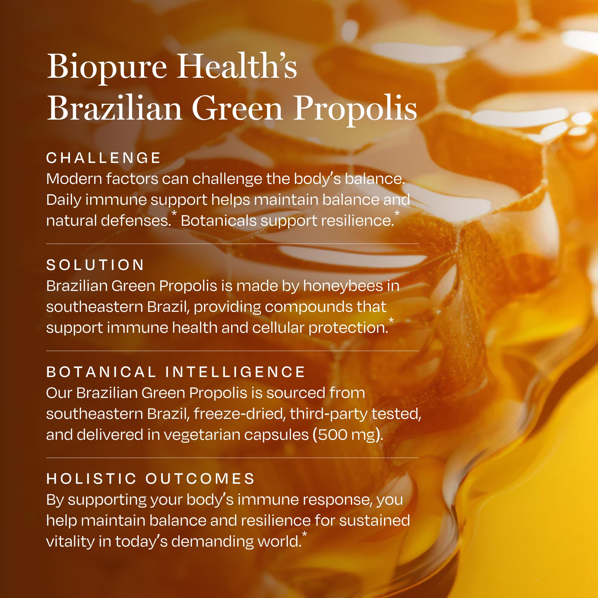 BioPure Brazilian Green Propolis Pure Propolis Extract – Natural Freeze-Dried Extract with Atrepillin-C ad Phenols to Support Respiratory, Gastrointestinal, and Immune Function – 60 Capsules