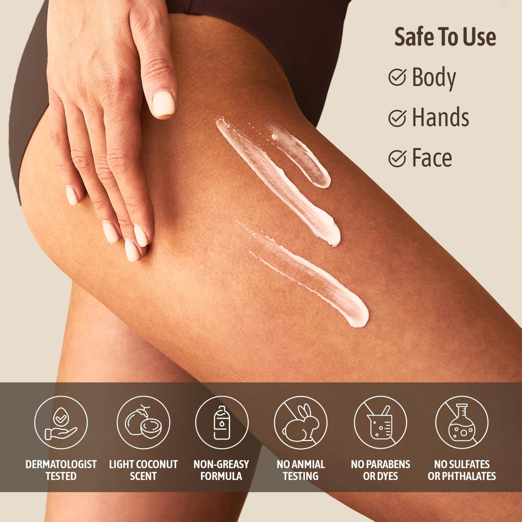 NATURE WELL Coconut Oil Moisturizing Cream for Dry Skin – Deep Hydration Lotion for Face, Body & Hands, Spa Quality Skincare, Softens & Smooths, Non-Greasy, Fast Absorbing, Scented (10 Ounce)