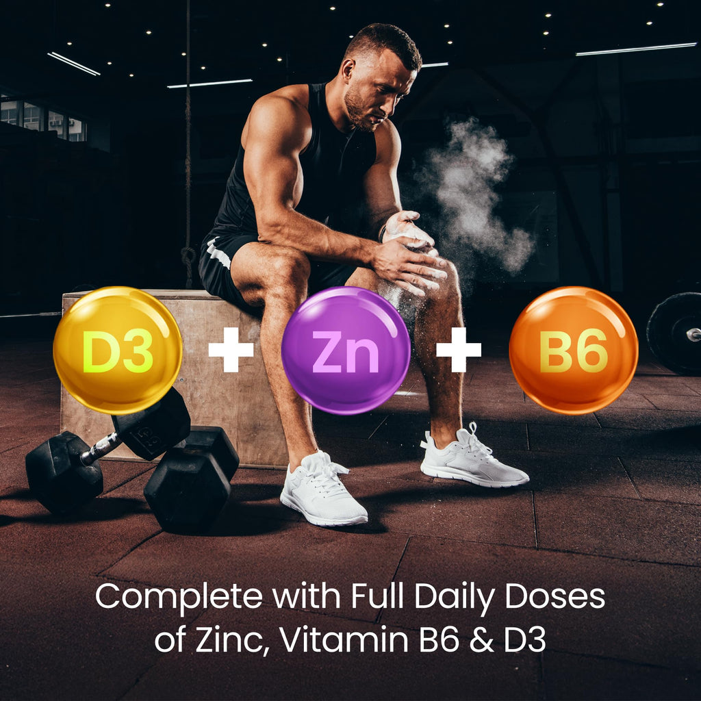 VitaBright Magnesium Glycinate Complex 6-in-1 | 2500mg, 485mg Elemental | 120 Caps | Glycinate Tablets, Zinc, Vitamin B6 & D | High Strength Magnesium Supplements for Women | ZMA Supplements for Men