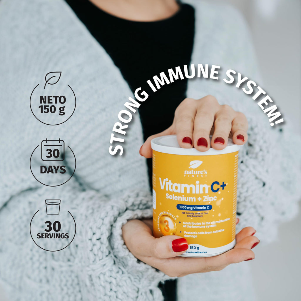 Nature's Finest by Nutrisslim Vitamin C Powder with Zinc & Selenium – 150 g, 30 Servings – Sugar-Free Antioxidant Multivitamin for Immune Support & Oxidative Stress Protection