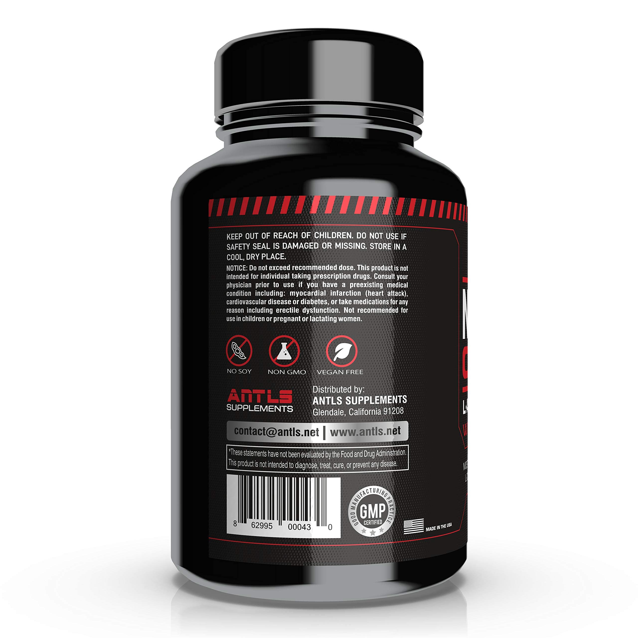 ANTLS Supplements Nitric Oxide Booster 4000mg L-Arginine L-Citrulline AAKG Beet Root Pre Workout Pills for Men Muscle Pump Performance Energy 180 Capsules