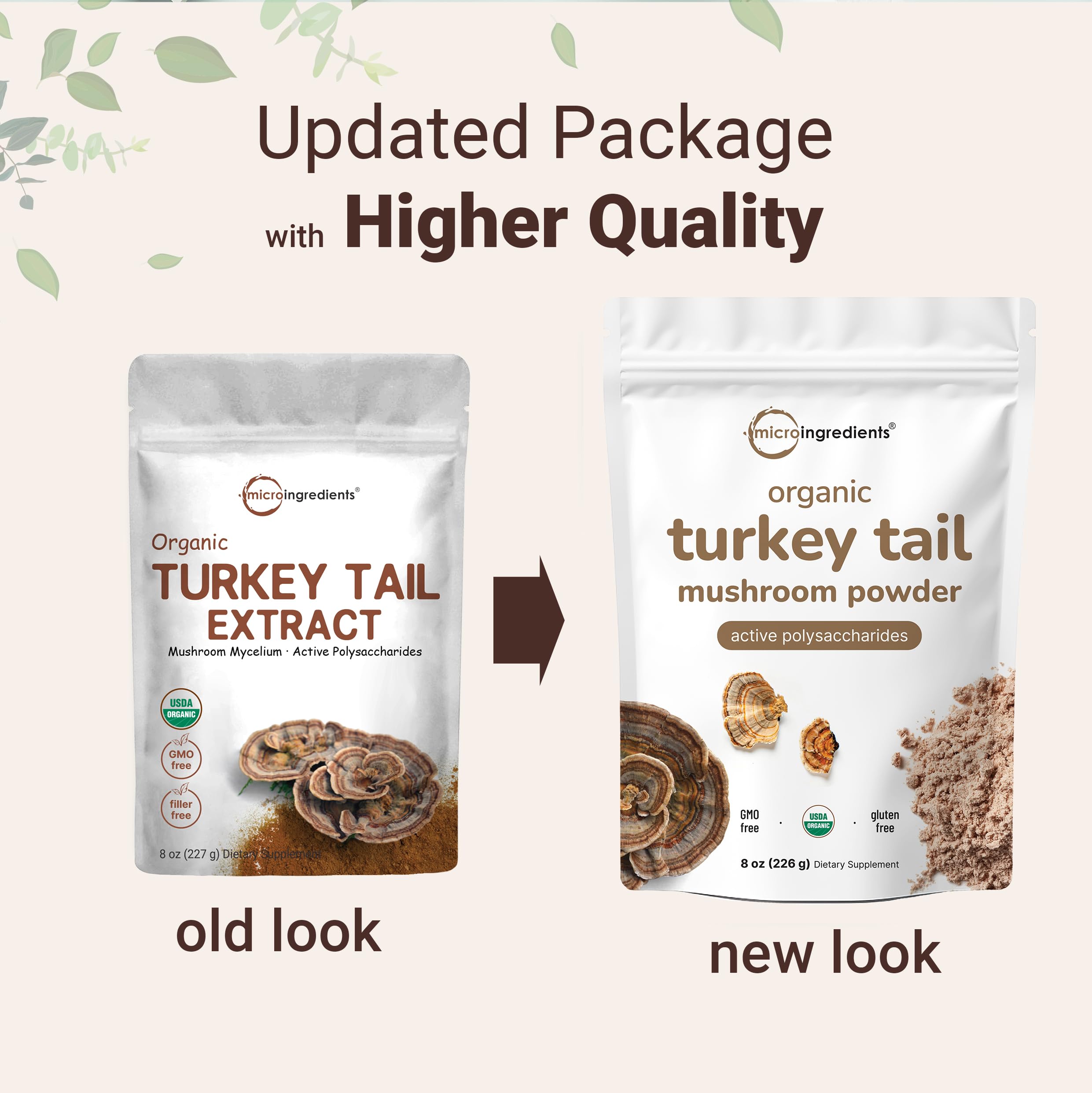 Organic Turkey Tail Mushroom Powder (50:1 Extract), 8 Ounce | Freeze Dried with Active Polysaccharides, Supports Immune Response & Cellular Level, Pet Friendly