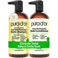 PURA D'OR Anti-Thinning Biotin Shampoo & Hair Regrowth Conditioner, CLINICALLY TESTED Effective Results, Thickening Herbal Blend For Women & Men, Original Gold Label Set, Natural Earthy Scent, 16oz x2