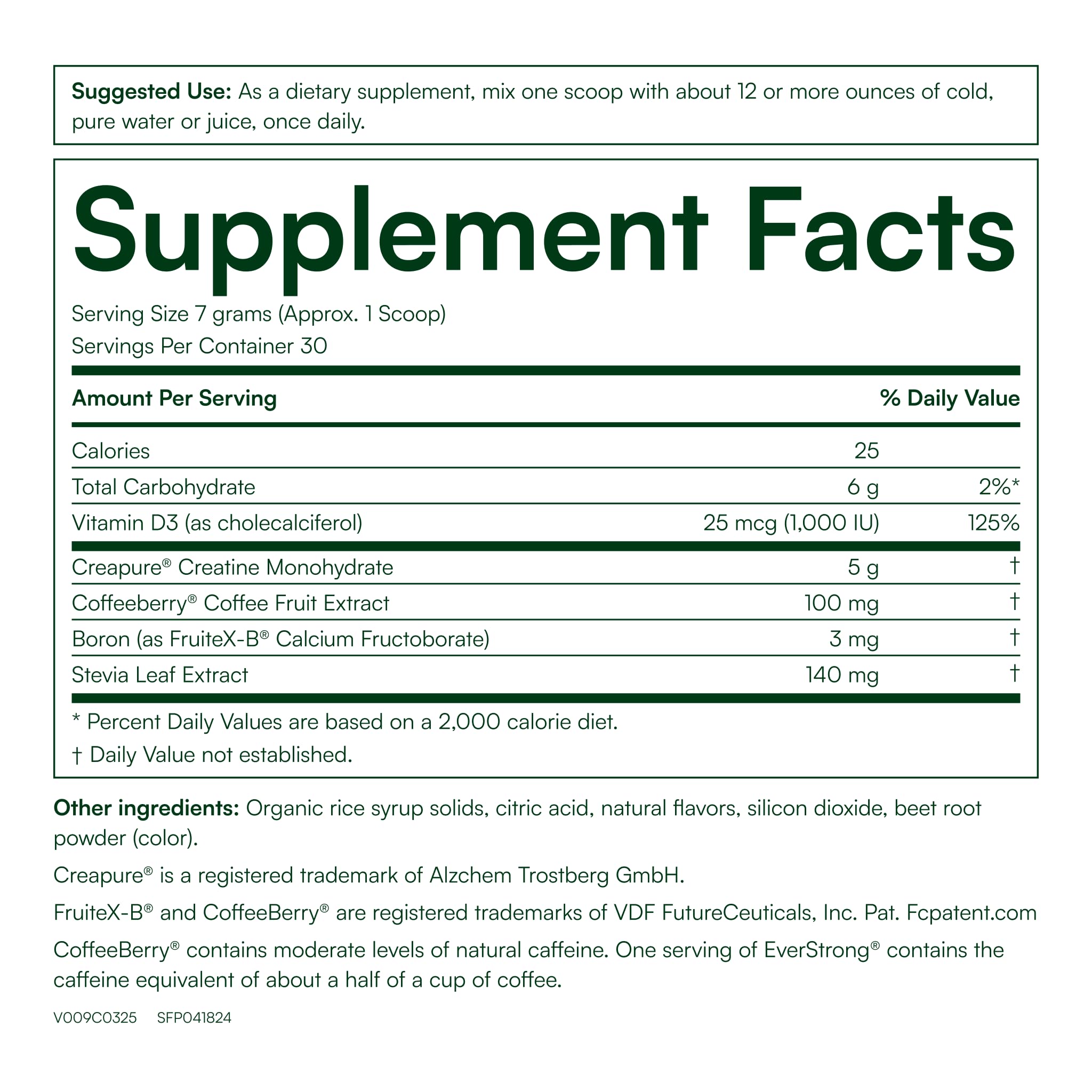 Purity Products EverStrong Powder from Muscle Matrix Blend - Creapure Creatine - Boron (FruiteX-B PhytoBoron) - CoffeeBerry Extract - Boosted with 1000 IU Vitamin D - Berry Burst (210 g)