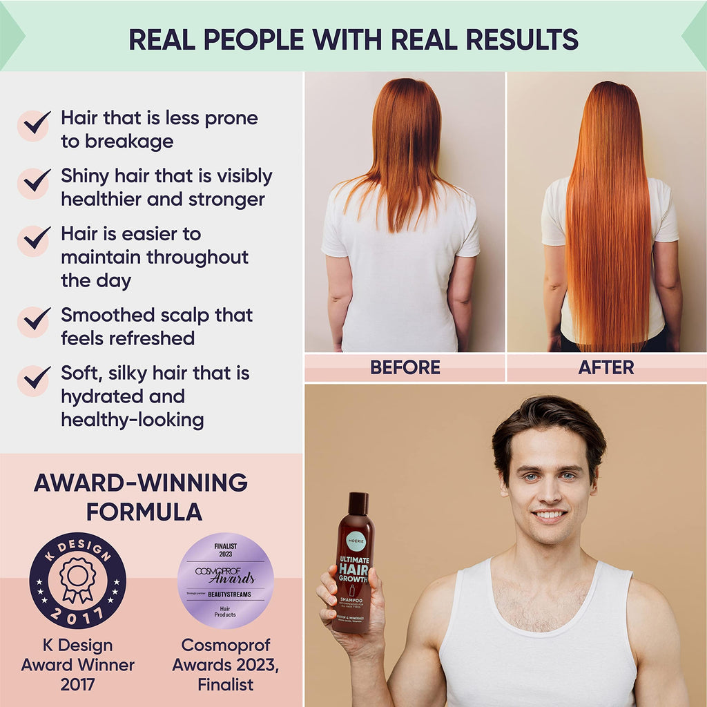 Moerie Mineral Shampoo – For Longer, Thicker, Fuller Hair - Vegan Products – Paraben Free Products – All Hair Types (Sale)
