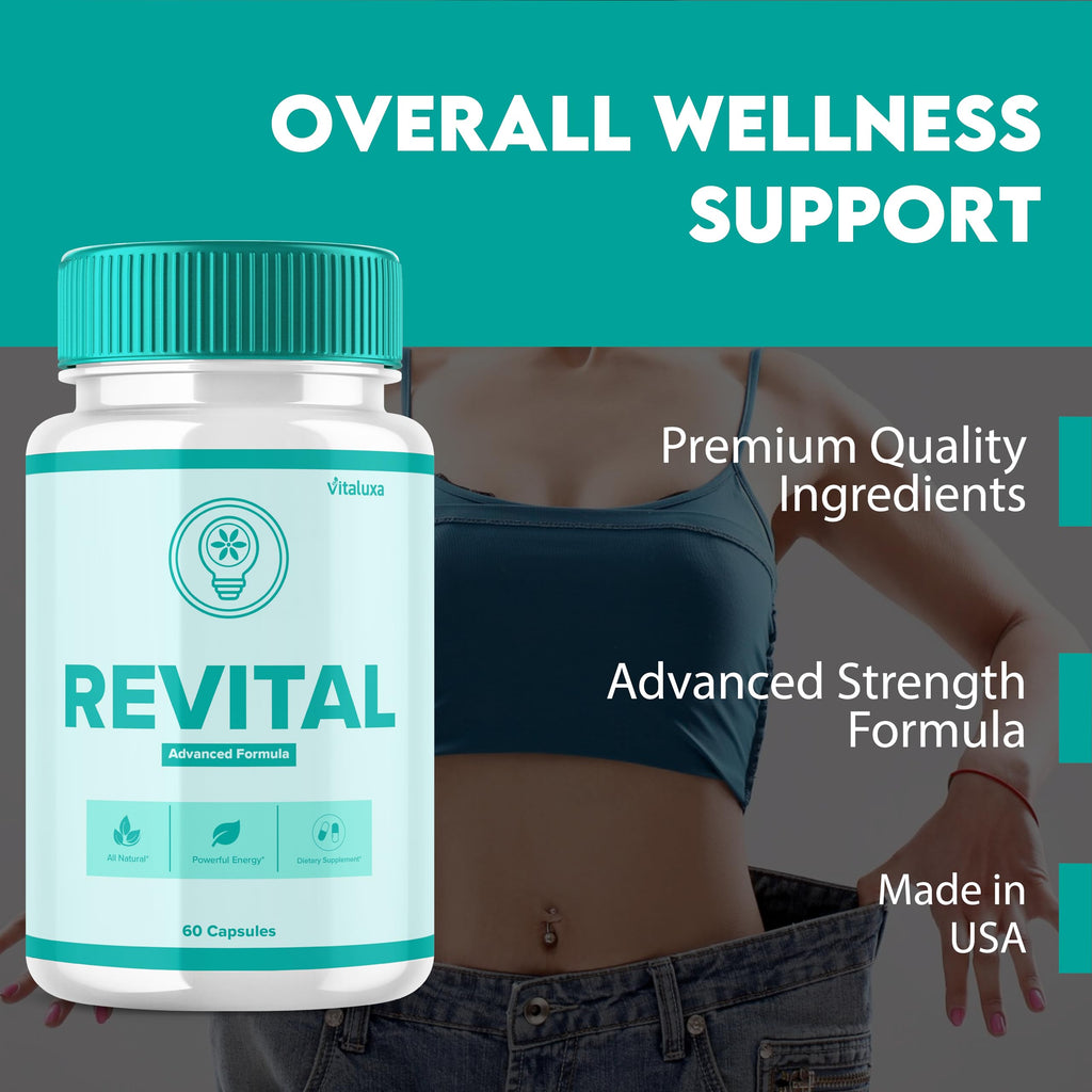 Revital Capsules, Revital Cactus Supplement Pills Premium Advanced Formula for Overall Health & Wellness, Re Vital All Natural Blood Support for Men Women Revitale Plus Vitamins (60 Capsules)