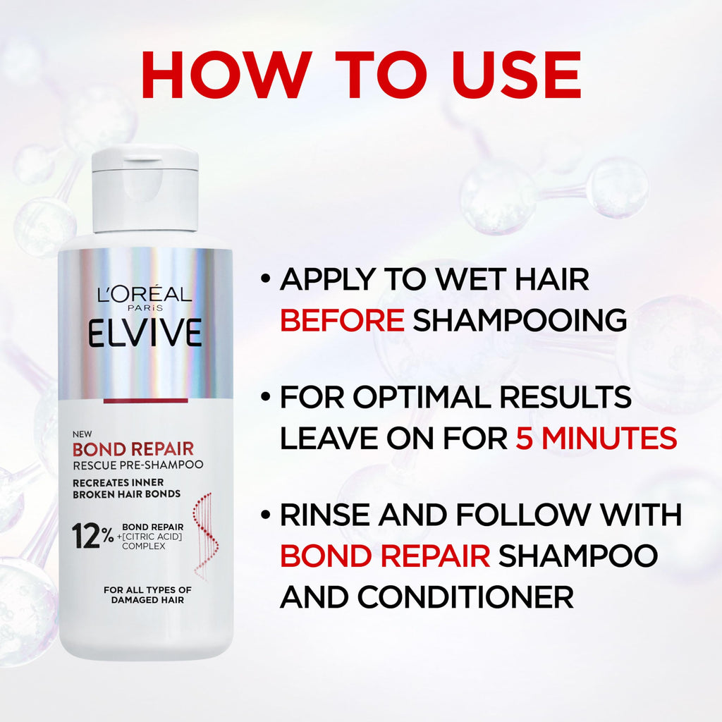 L'Oréal Paris Elvive Bond Repair Pre-Shampoo for Damaged Hair, 200ml
