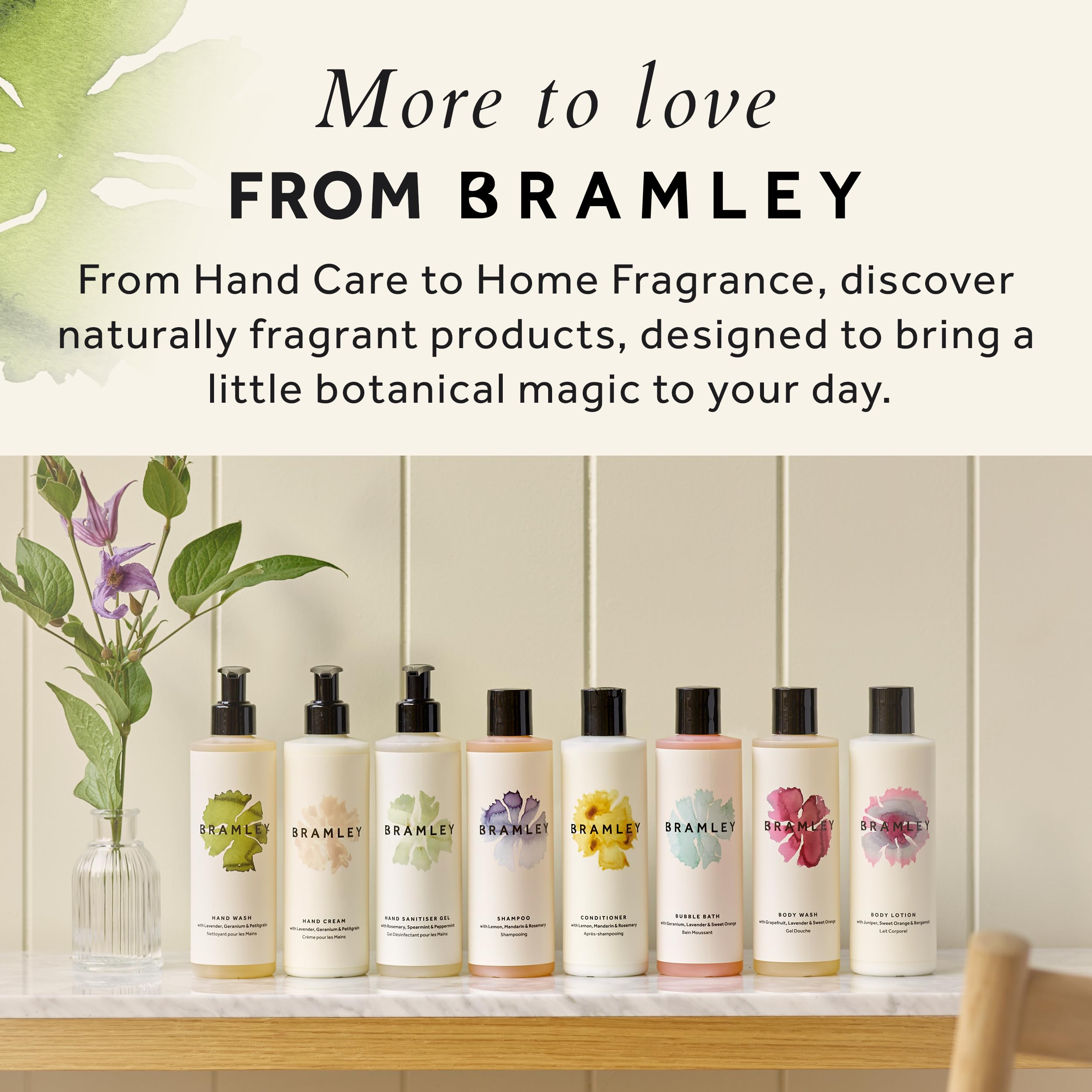 BRAMLEY Hand Wash, 250ml | Lavender, Geranium & Petitgrain Essential Oils | Natural Hand Wash with 100% Natural Fragance | Liquid Hand Soap | Vegan and Cruelty Free | Gift | Green living | Gift