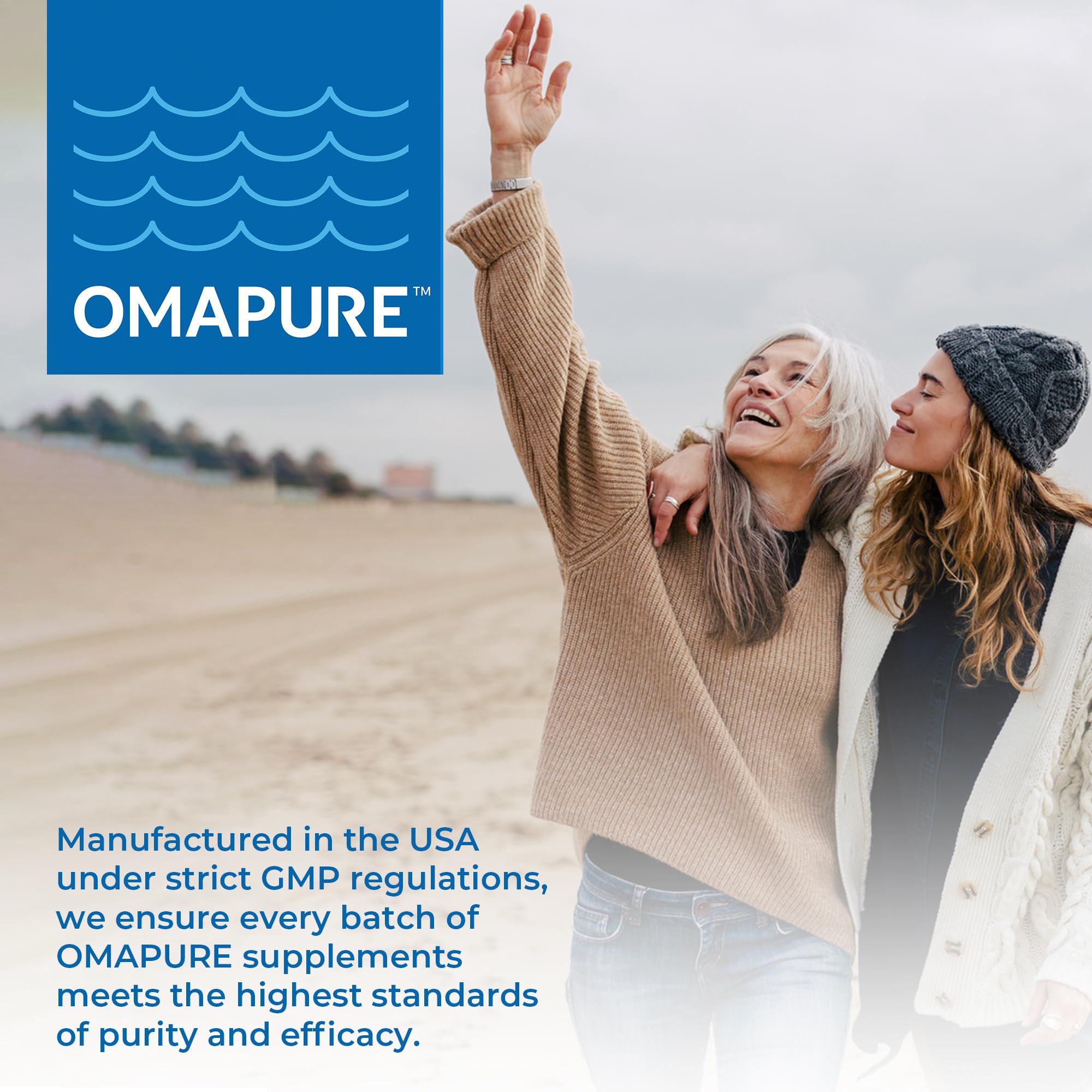 OMAPURE Fish Oil Omega 3 Supplements - Triple Strength - High EPA, DHA - IFOS Lab Tested - Supports Heart & Brain Health - Burpless Capsules - Wild Caught - (5 Bottles - 120 Softgels Per Bottle)
