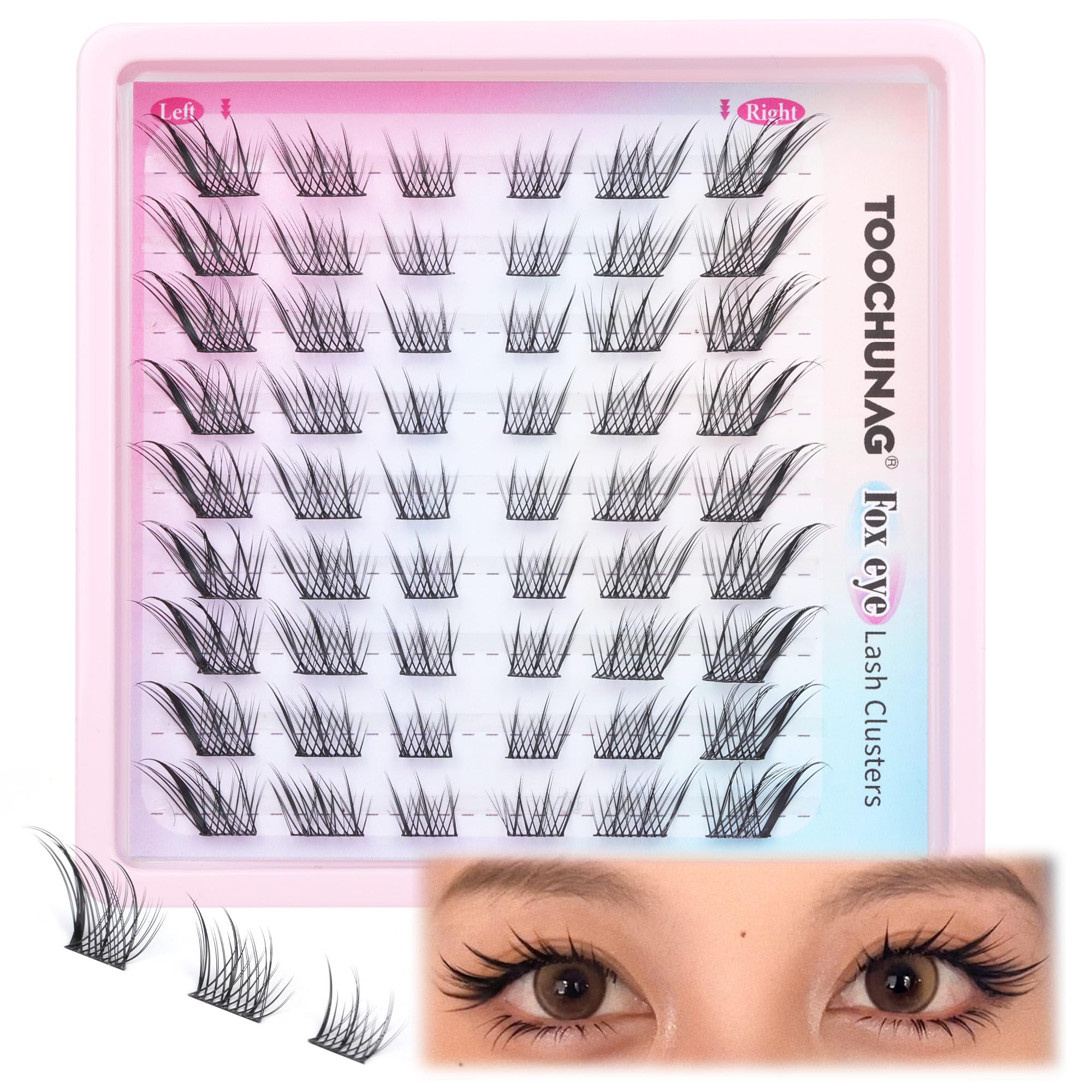Natural Fox Eye Individual Lashes by TOOCHUNAG