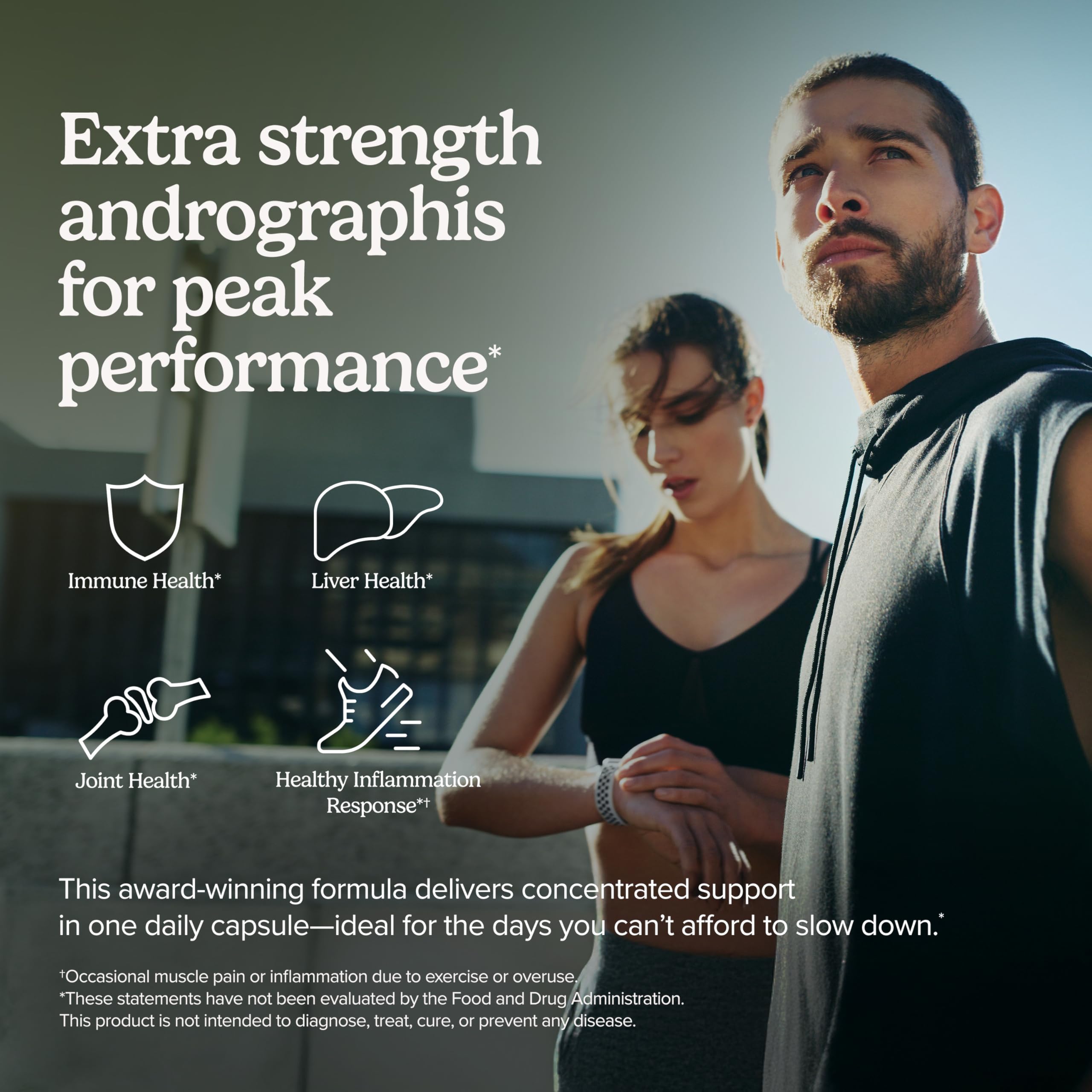 Terry Naturally Andrographis EP80 Extra Strength - Brain Health & Immune Support - Joint Health Supplement to Aid Mobility - Vegan Adaptogen Supplement for Energy & Liver Support - 60 Capsules