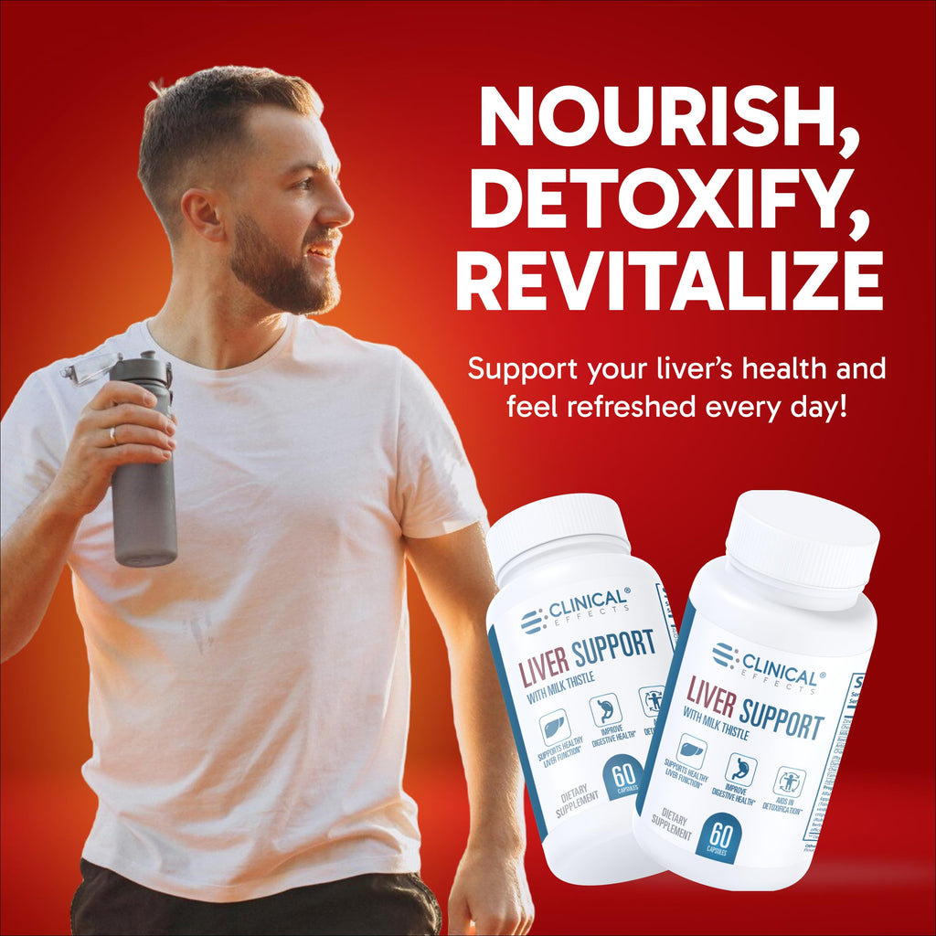 Clinical Effects: Liver Support - Natural Milk Thistle and Zinc Supplement - 60 Veggie Capsules - Helps Detox and Cleanse The Liver - Supports Liver Function and Digestive Health - Made in The USA