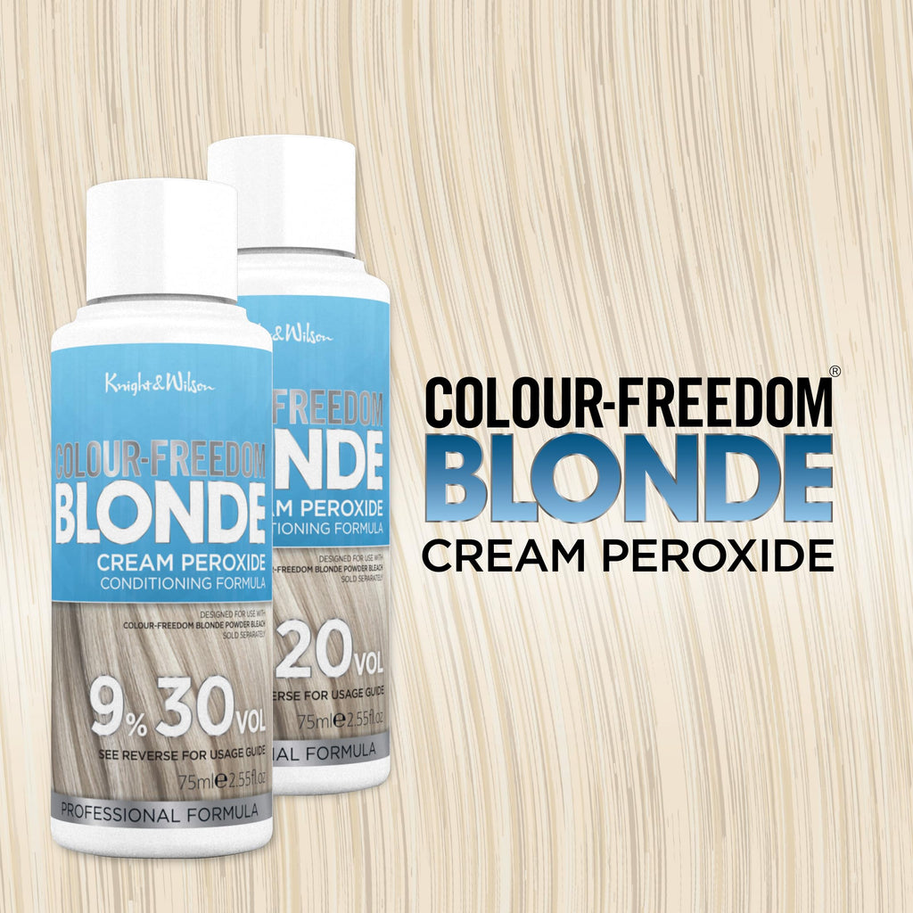 Knight & Wilson Colour Freedom Blonde Developer 9% 30 VOL. Permanent lightening high lift Cream Developer For use with Colour Freedom Ultra Lifting Powder Bleach. 75ml