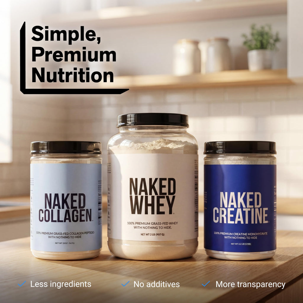 NAKED Whey Vanilla Protein Powder - Only 3 Ingredients - Grass Fed Whey Protein Powder, Vanilla Flavor, and Organic Coconut Sugar, NSF Certified, No GMO, No Soy, and Gluten Free - 24 Servings