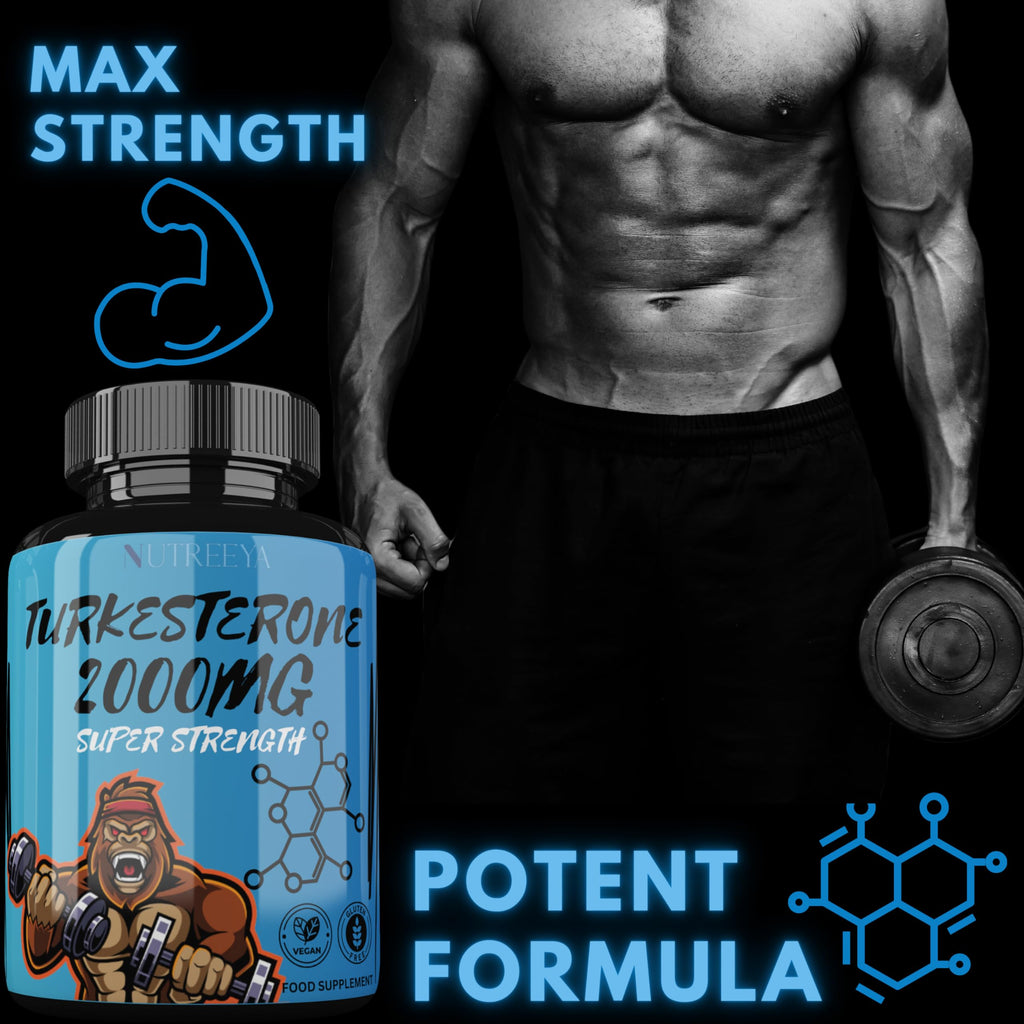 Turkesterone 2000mg Ajuga Turkestania Extract High Strength Turkesterone Supplement UK Made, Vegan, Non GMO (90)