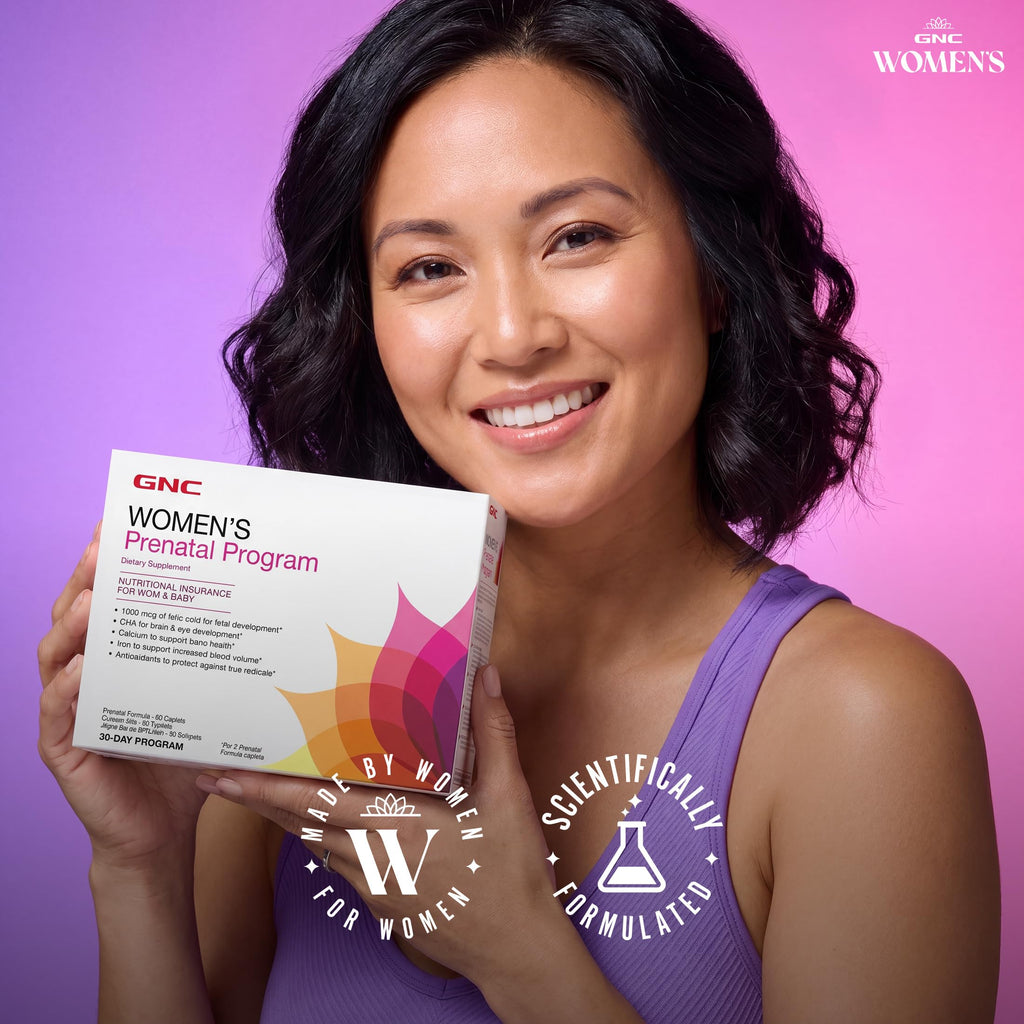 GNC Women's Prenatal Program, Daily Supplement System, Supports Healthy Development for Your Baby with Zinc & Iron for Fetal Needs, Targeted Prenatal and Pregnancy Essentials, 30 Packs