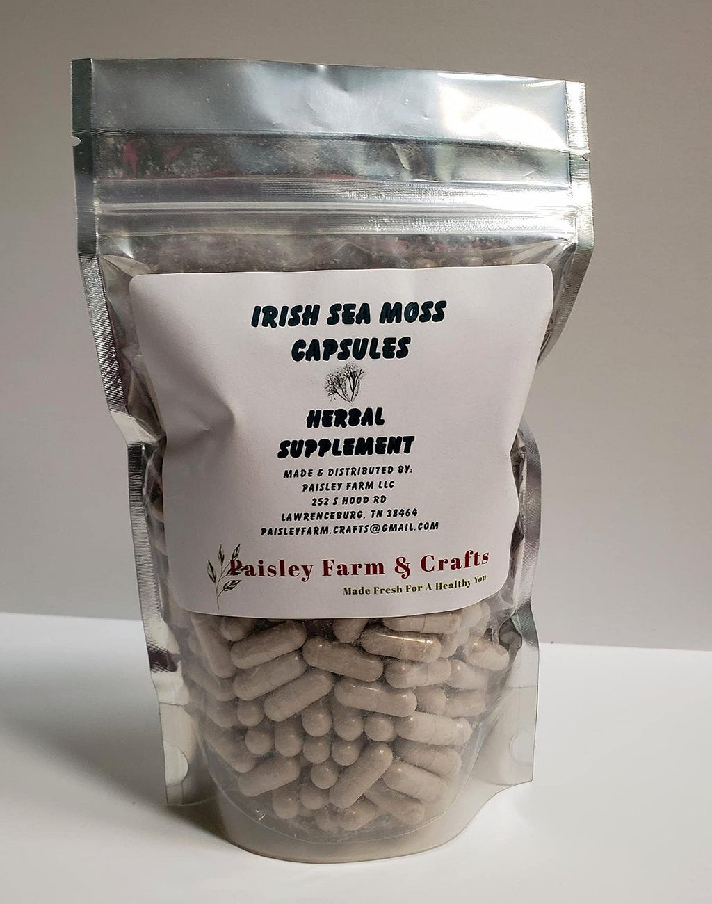 Irish Sea Moss Powder Capsules 300 Pack - Herbal Supplement -Made Fresh On Demand!