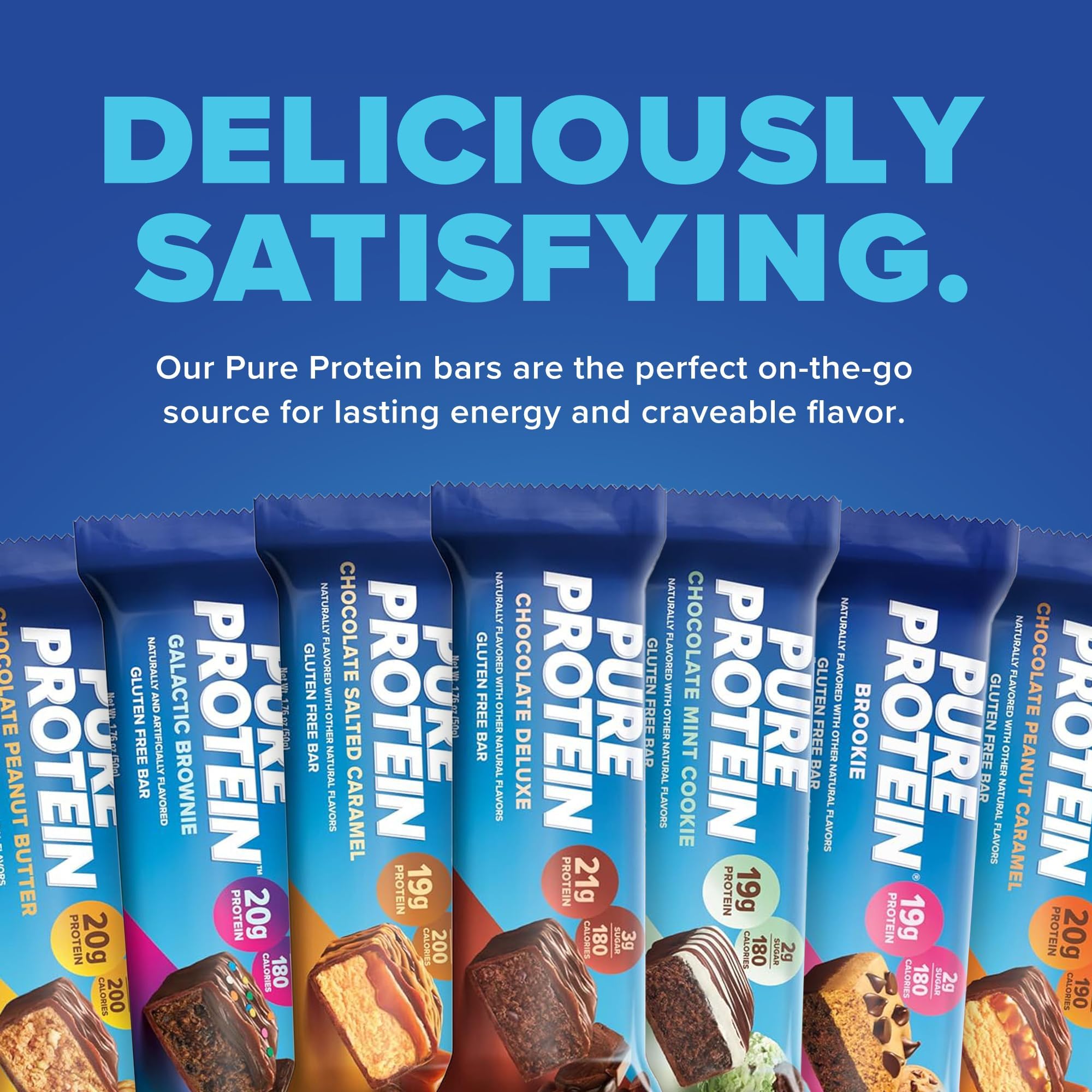 Pure Protein Variety Pack - 12 Count Box | 20g High Protein, Gluten-Free, On-the-Go Snack | Ideal Pre & Post-Workout Fuel | Low Sugar, Great Taste!