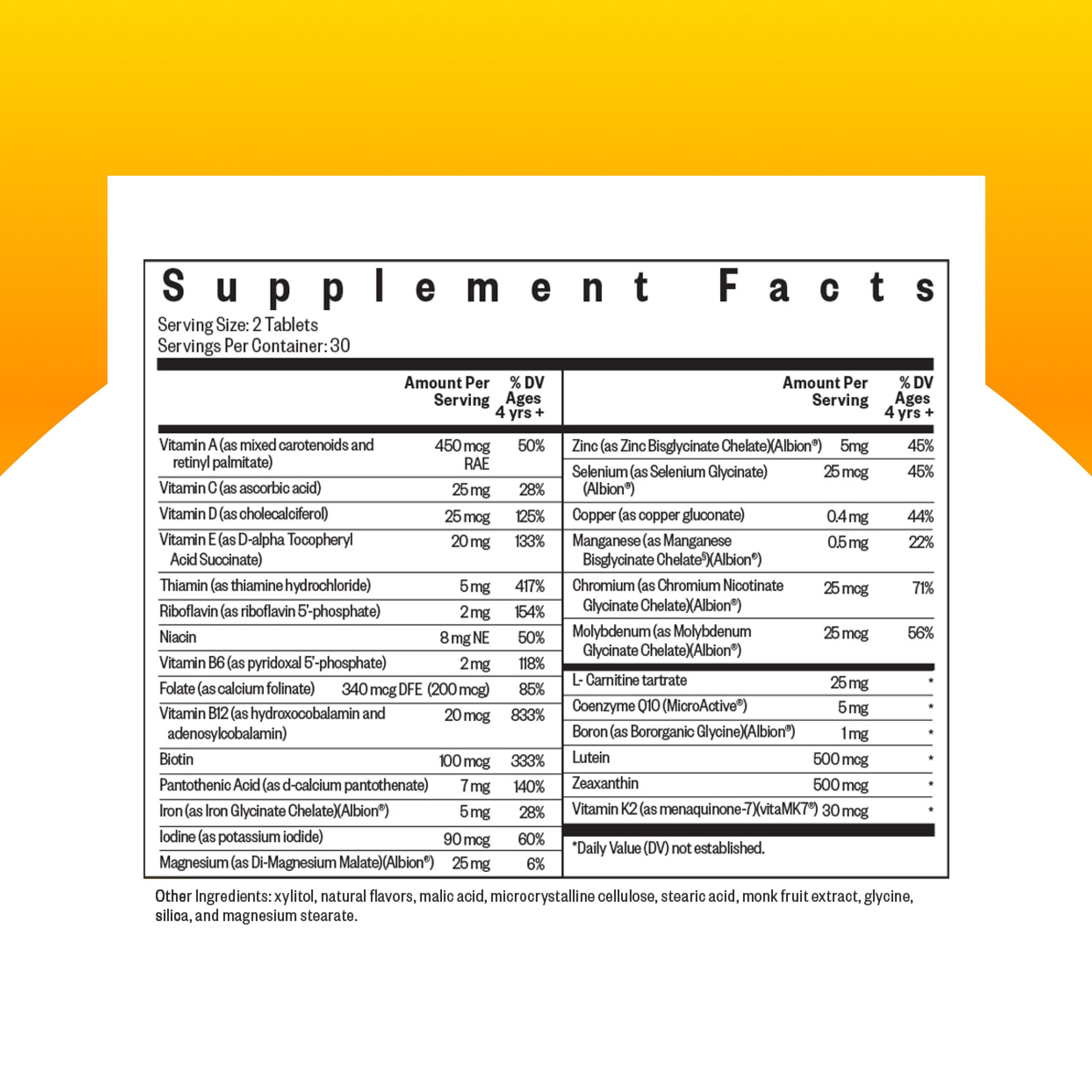 Seeking Health Kids Multivitamin Chewable MF, Formulated for Children’s Health, Methyl-Free, with Folinic Acid, Vitamin B12, Riboflavin, Vitamin A, Vegetarian (60 Chewable Tablets)*