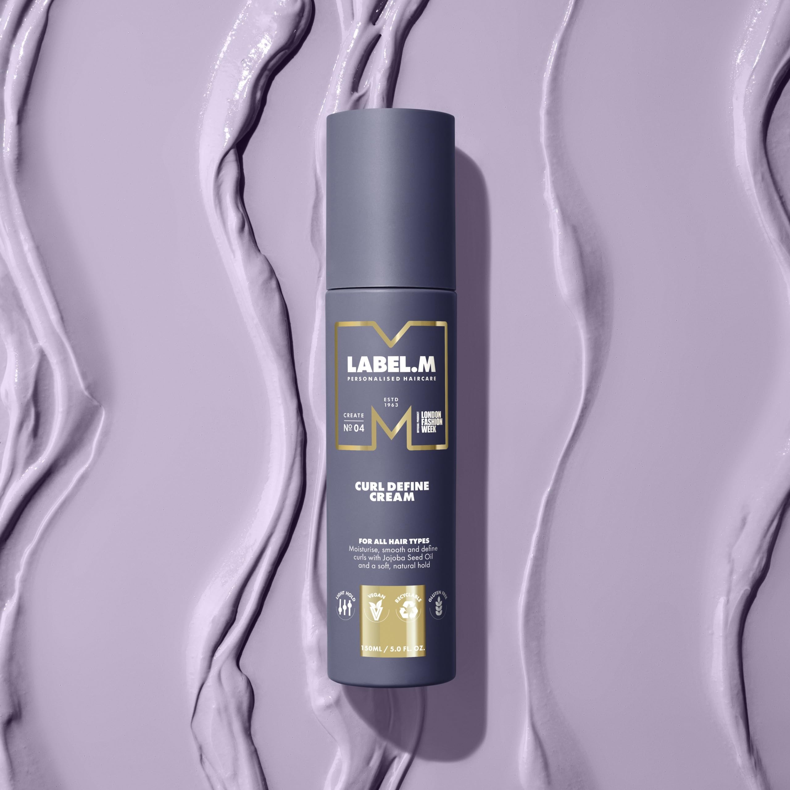 Curl Define Cream: Hydrating, Softening Styling, Smooth & Retain Curls/Waves, Sunflower/Jojoba Seed Oils, Moisture, Flyaway Reduction, Power Peptide Complex, Strength, Elasticity, Frizz-Free, 150 mL