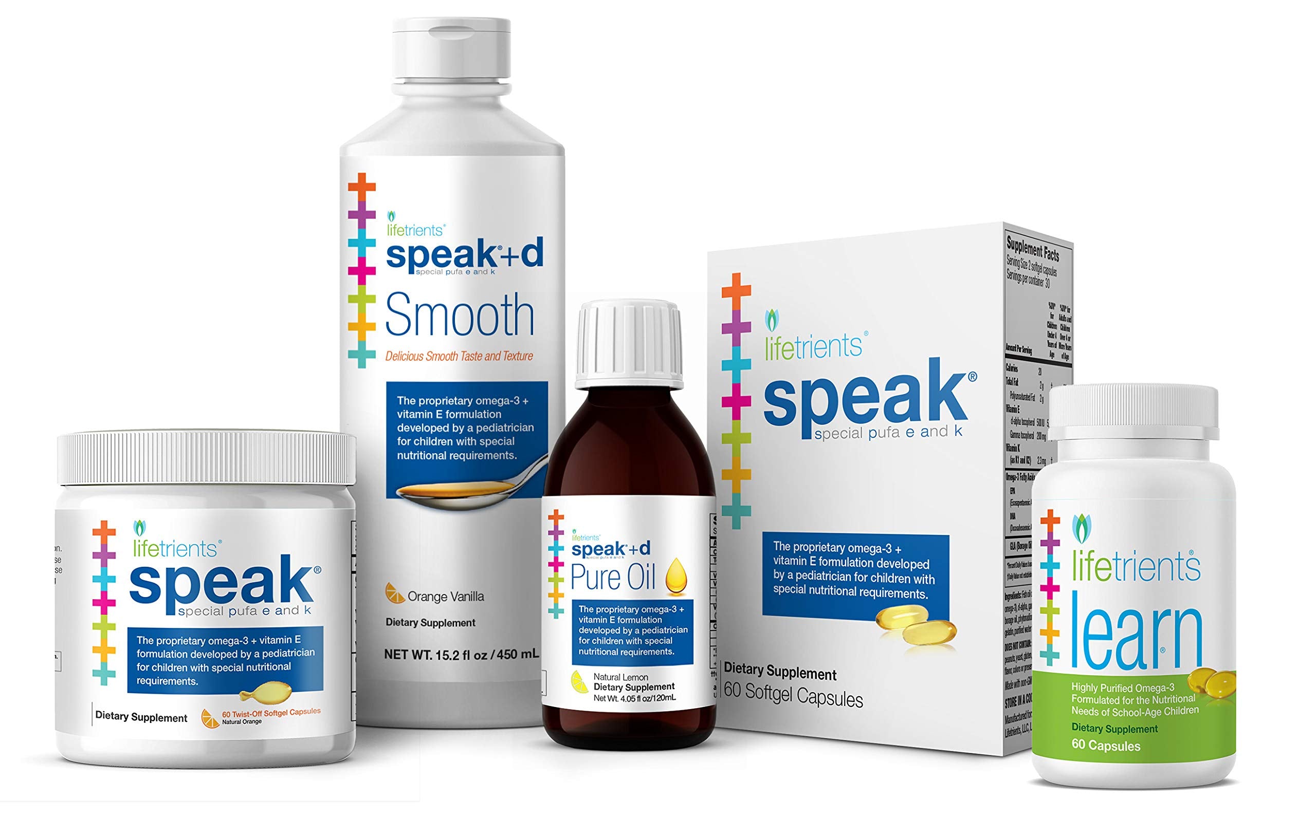 Lifetrients Speak+D Twist-Off Softgels — Kids Omega-3 with Vitamin D3, Vitamins E & K — Pediatric Specialist Developed — Squeeze onto Spoon or Swallow — 60 Softgels