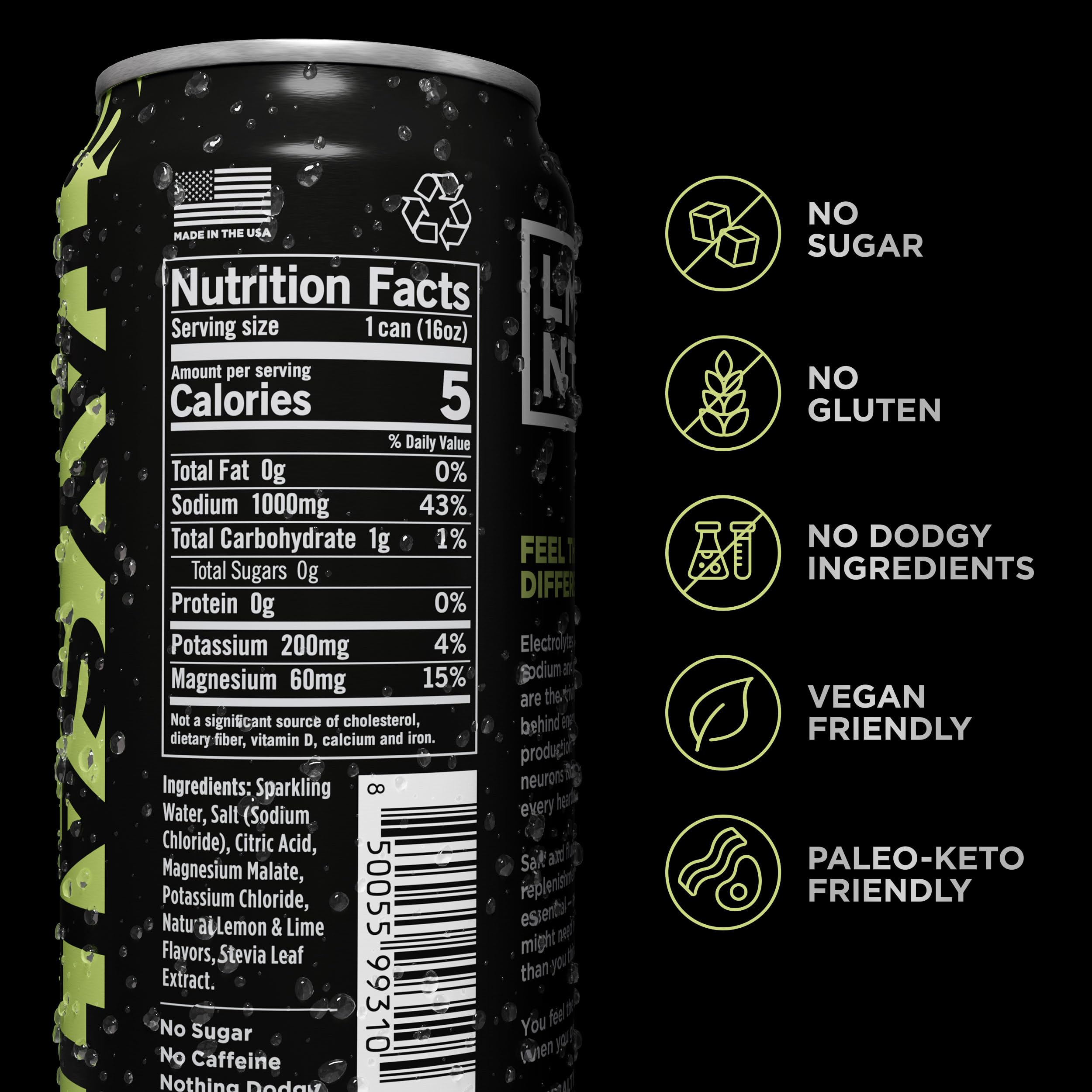 LMNT Sparkling Electrolyte Drink - Citrus Salt | 12-Count