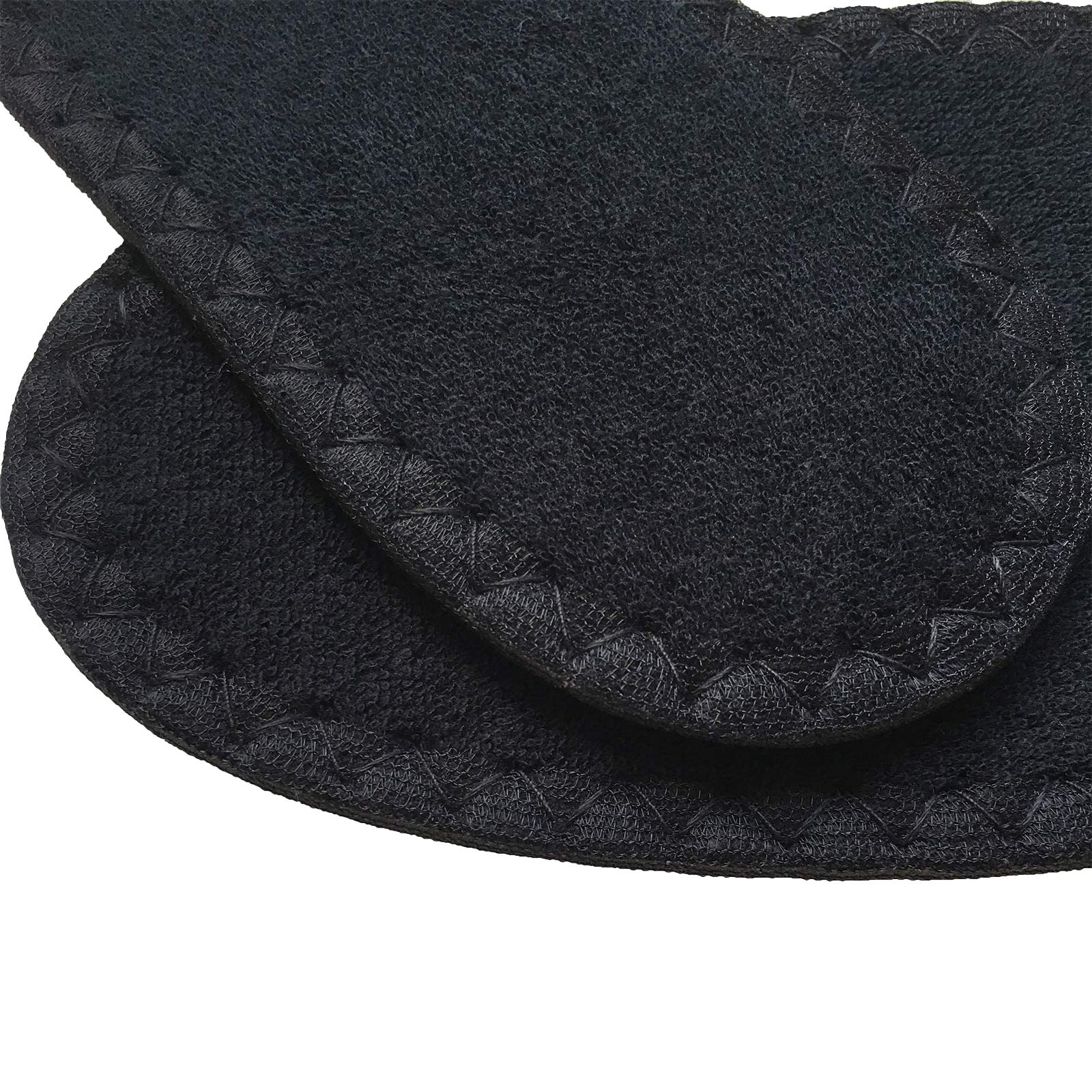 Happystep 3 Pairs of Cotton Terry Cloth Zero Drop Shoe Insoles, Barefoot Inserts, Sweat Absorption, Washable & Reusable, Fit All Sneakers, Business Shoes, Boots etc. (Black), UK Size 10