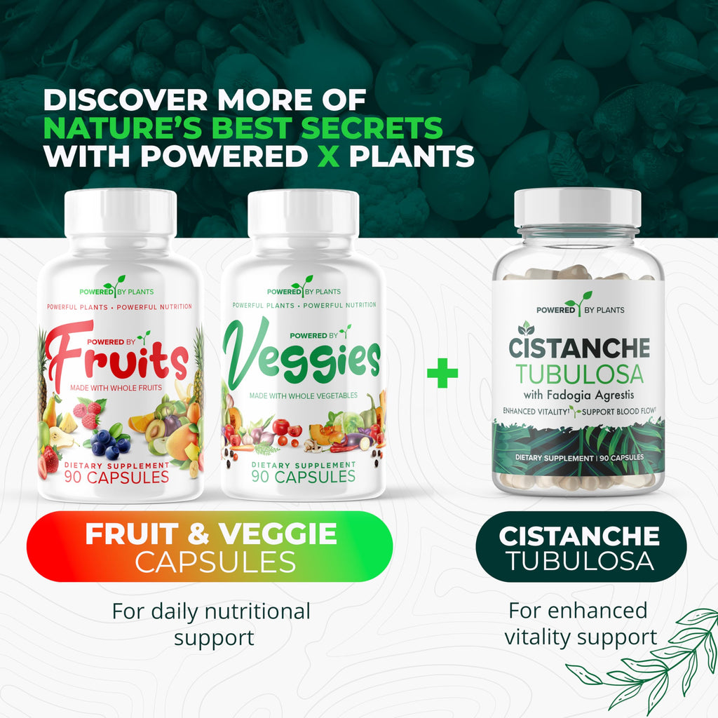 Daily Fruits and Veggies Supplement - 180 Capsules for 30 Days, Non GMO & Gluten Free Superfood with Natural Vitamins - Powered by Plants, 2-Pack