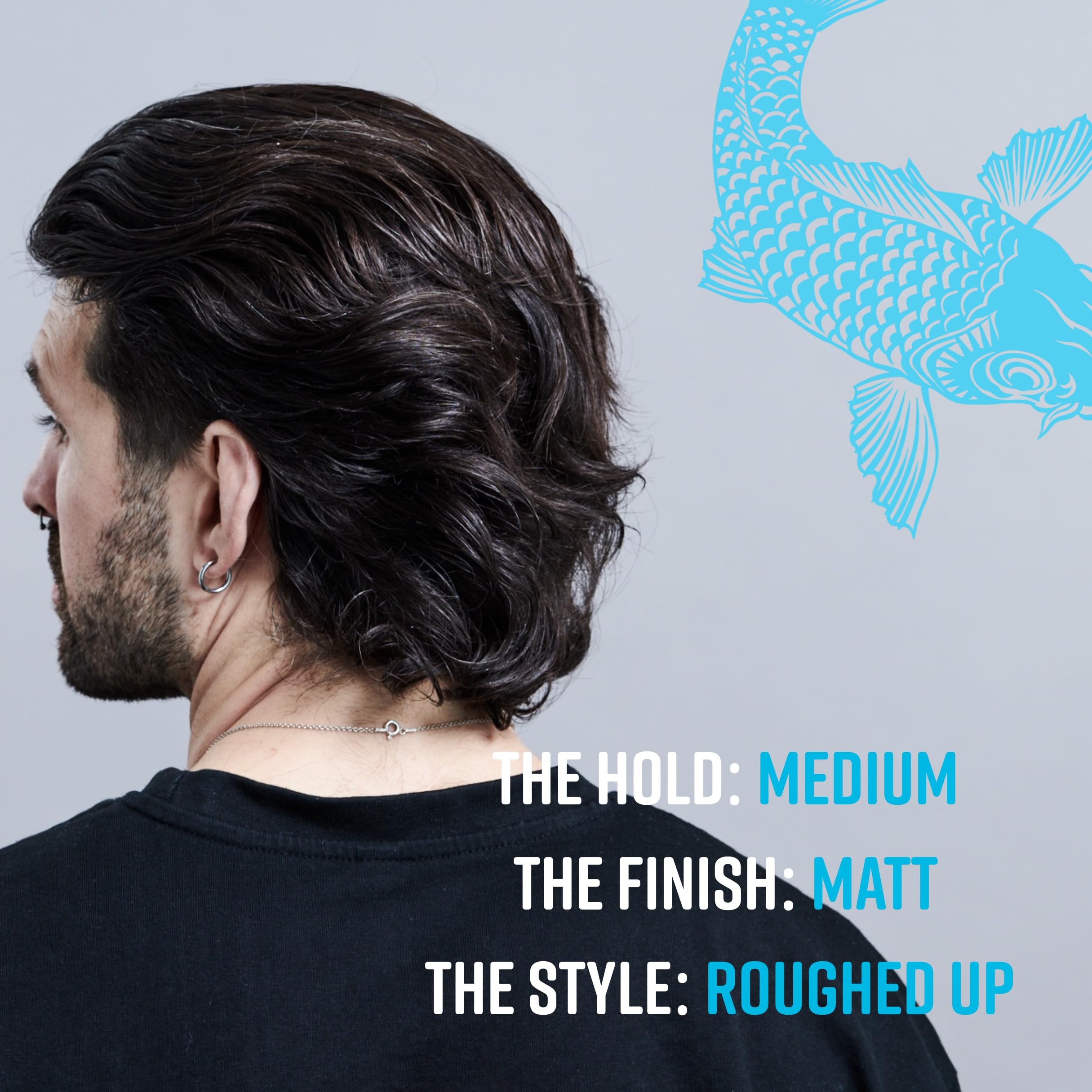 fish Original Sculpting Hair Clay, Mens Hair Styling Product Suitable for Short & Medium Length Hair. Stylist & Barber Used, Medium hold, Matt Finish, 70ml